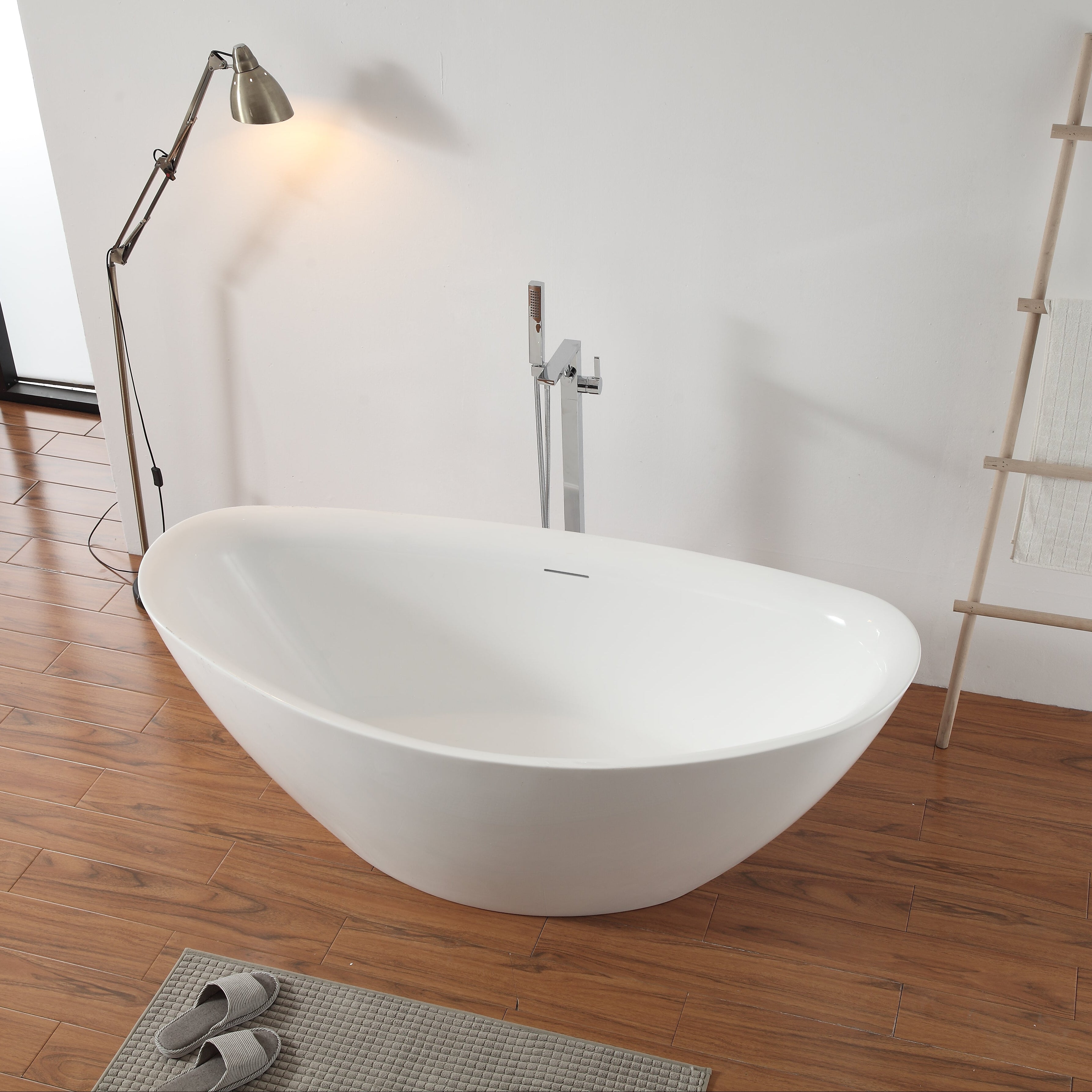 71 Inch MonBlari Acrylic Freestanding BathtubTW6676GW-FrontTopView
