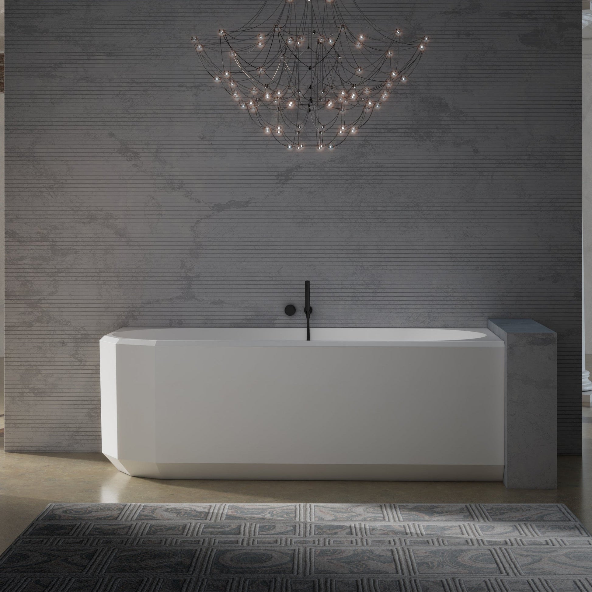 MonBlari BERYL Series Corner Buthtub MR-86603-FrontView