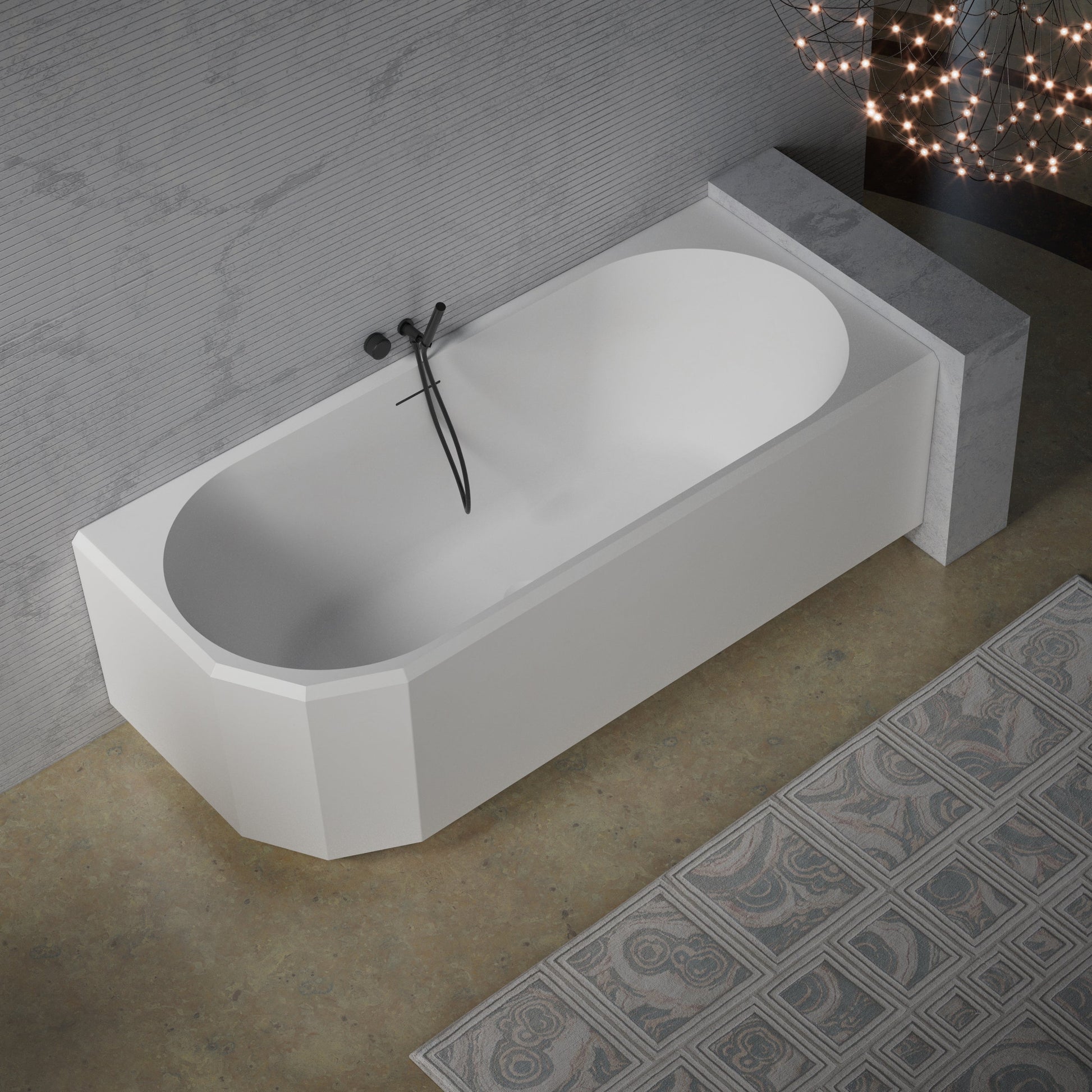 MonBlari BERYL Series Corner Buthtub MR-86603-SideView