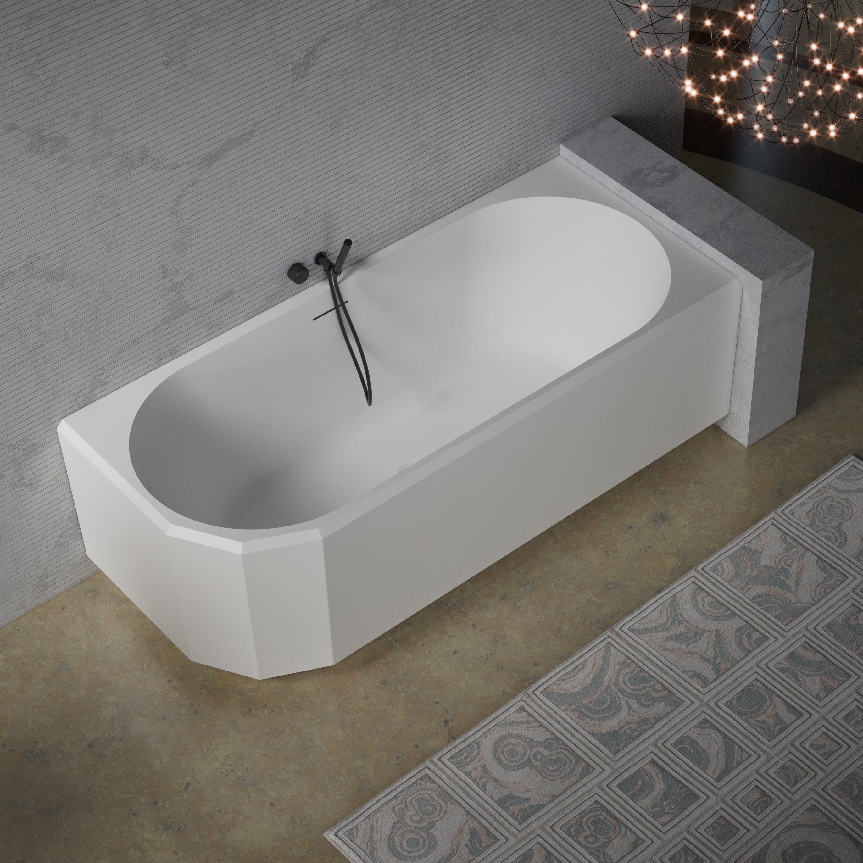 MonBlari BERYL Series Corner Buthtub MR-86603-SideView
