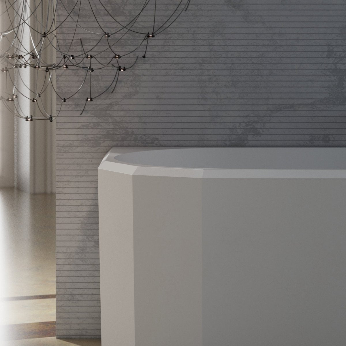 MonBlari BERYL Series Corner Buthtub MR-86603-FrontCloseUp
