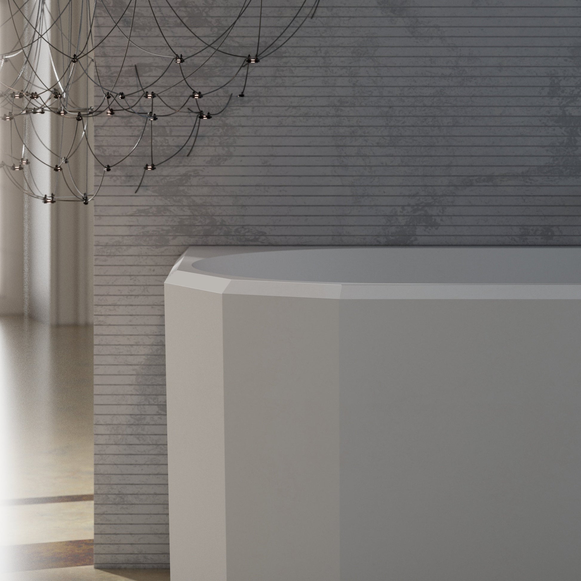 MonBlari BERYL Series Corner Buthtub MR-86603-FrontCloseUp