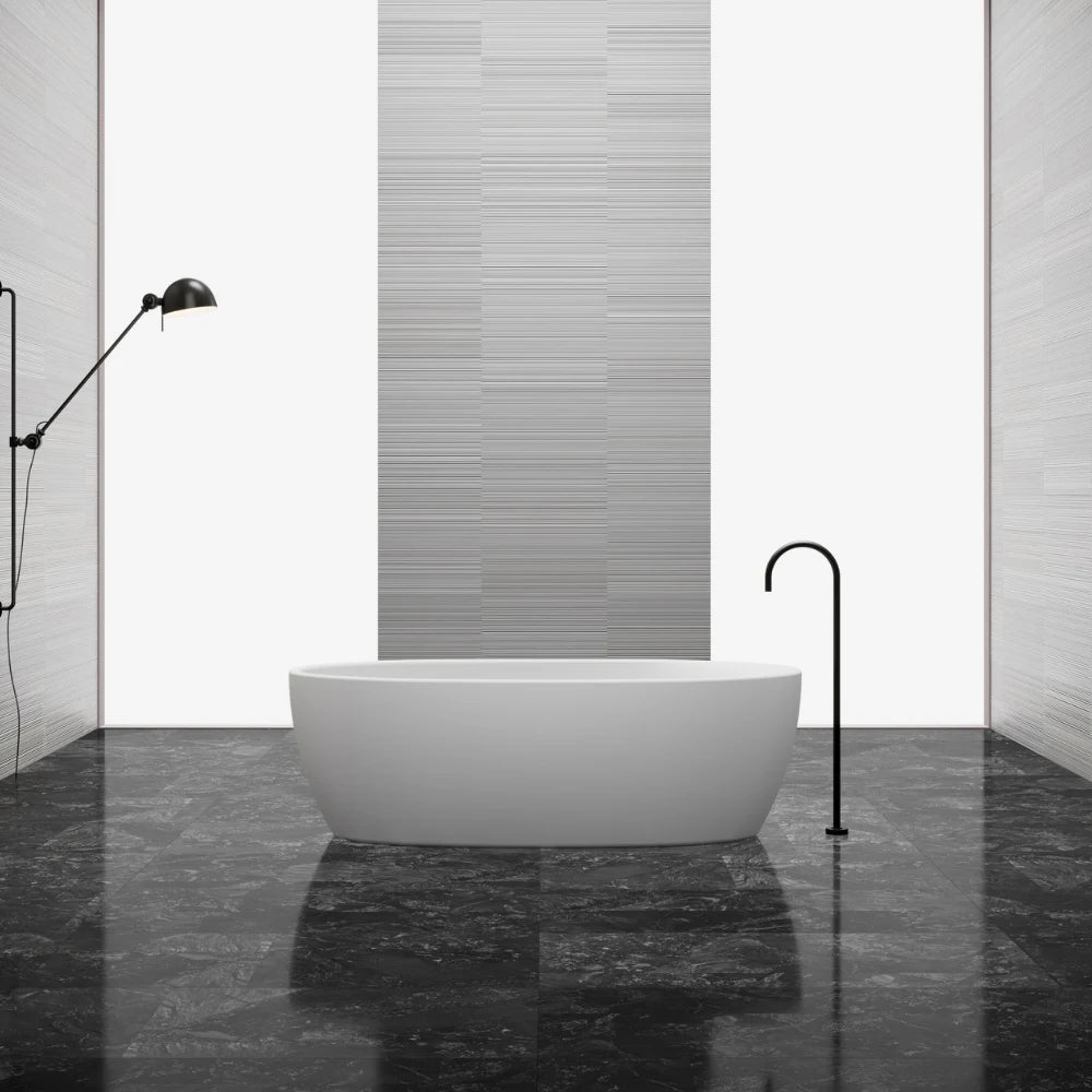67 inch Freestanding Oval Solid Surface Bathtub Modern Freestanding Tub