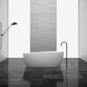 67 inch Monblari Minimalist Oval Solid Surface Freestanding Bathtub