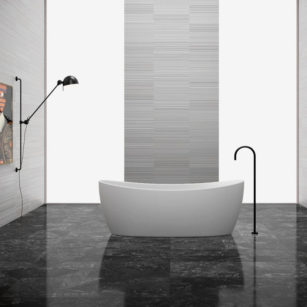67 inch Monblari Seamless Oval Solid Surface Freestanding Bathtub