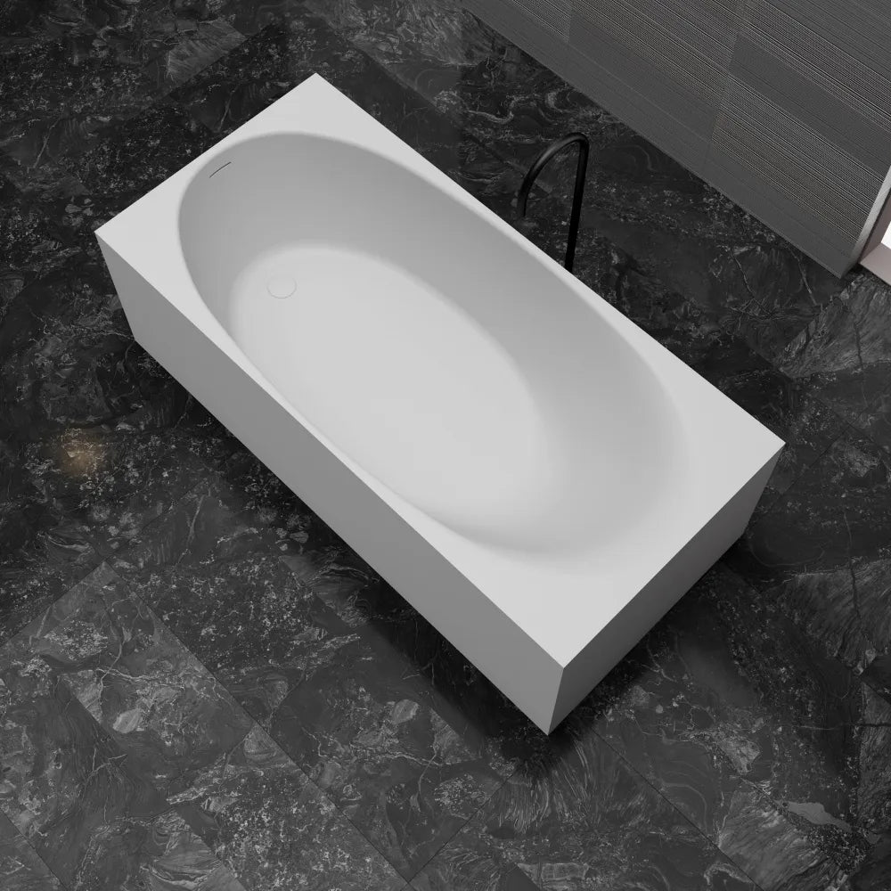 67 inch Monblari Architectural Rectangular Solid Surface Freestanding Bathtub