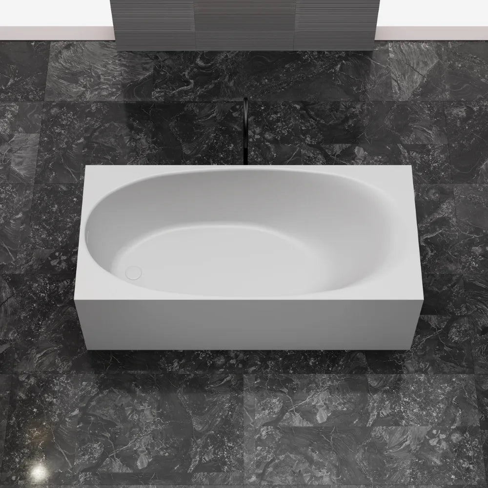67 inch Monblari Architectural Rectangular Solid Surface Freestanding Bathtub