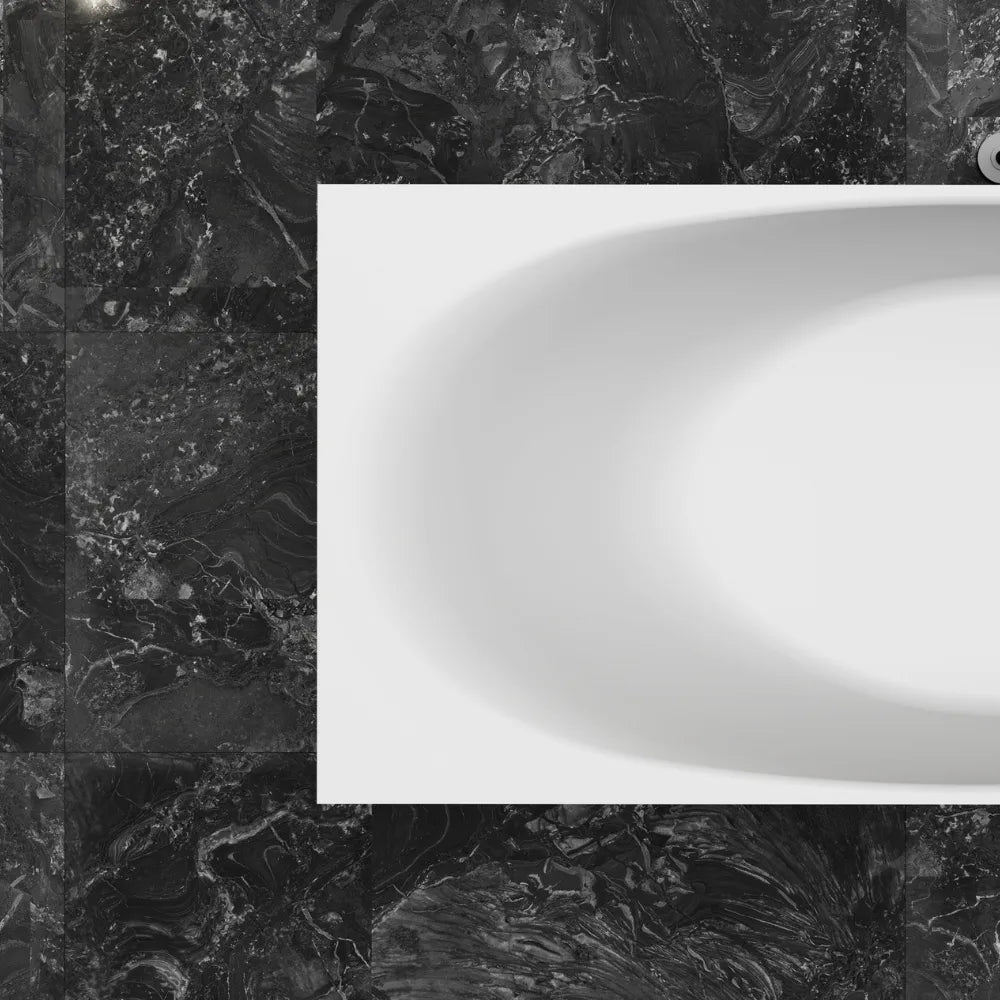 67 inch Monblari Architectural Rectangular Solid Surface Freestanding Bathtub