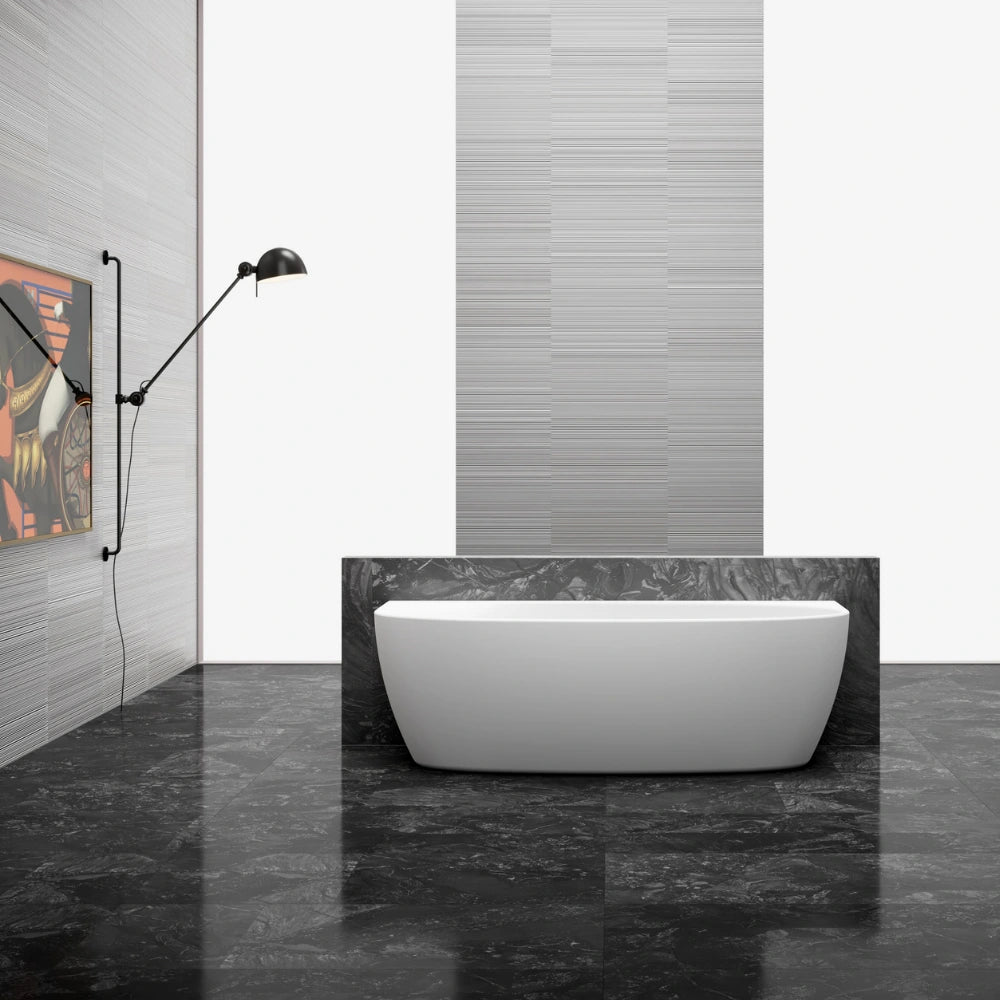 67 inch Monblari Streamlined Back-to-Wall Solid Surface Freestanding Bathtub