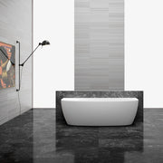 67 inch Monblari Streamlined Back-to-Wall Solid Surface Freestanding Bathtub