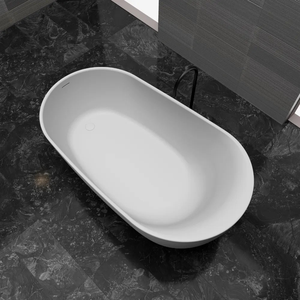 71 inch Monblari Sculptural Solid Surface Freestanding Bathtub
