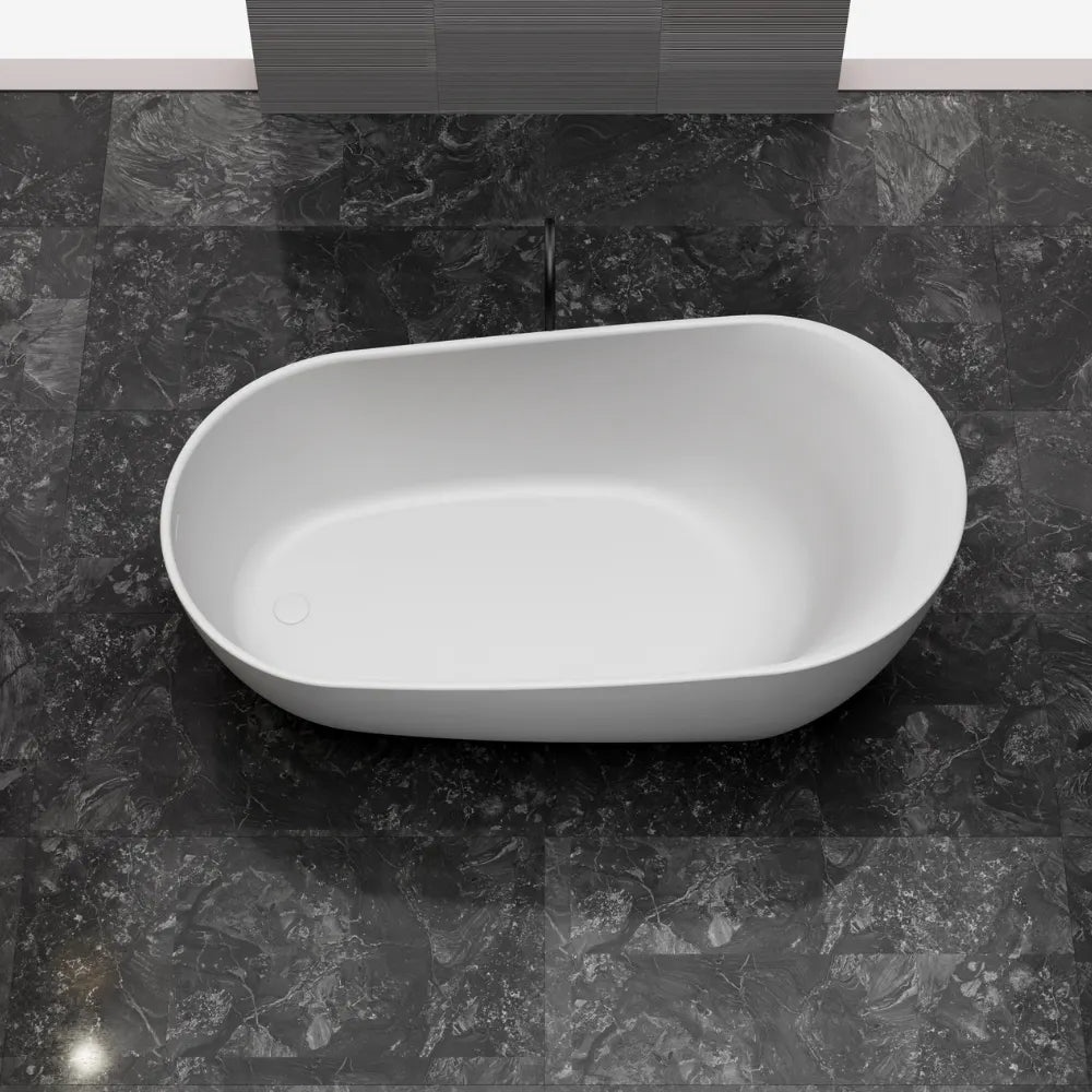 71 inch Monblari Sculptural Solid Surface Freestanding Bathtub