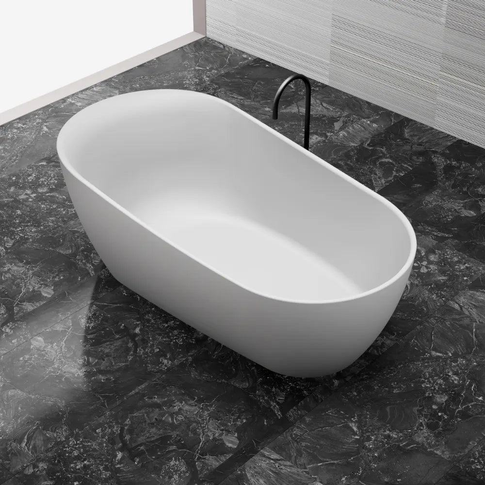 71 inch Monblari Sculptural Solid Surface Freestanding Bathtub