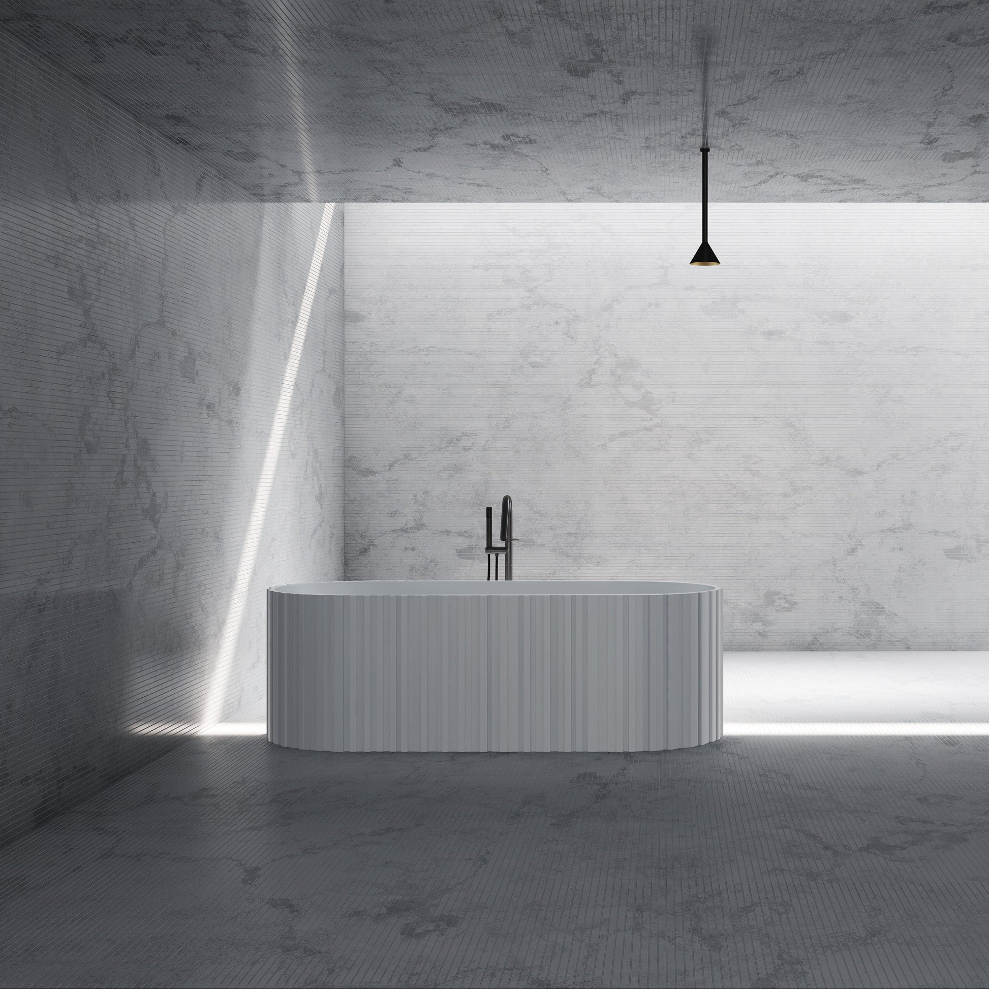 23 Inch MonBlari Solid Surface Pedestal Sink Bathroom Sink MR-Z8851-MW-FrontView