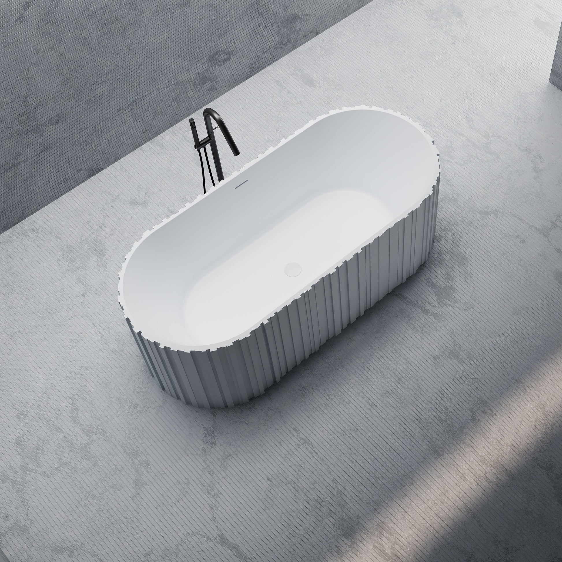 23 Inch MonBlari Solid Surface Pedestal Sink Bathroom Sink MR-Z8851-MW-TopView