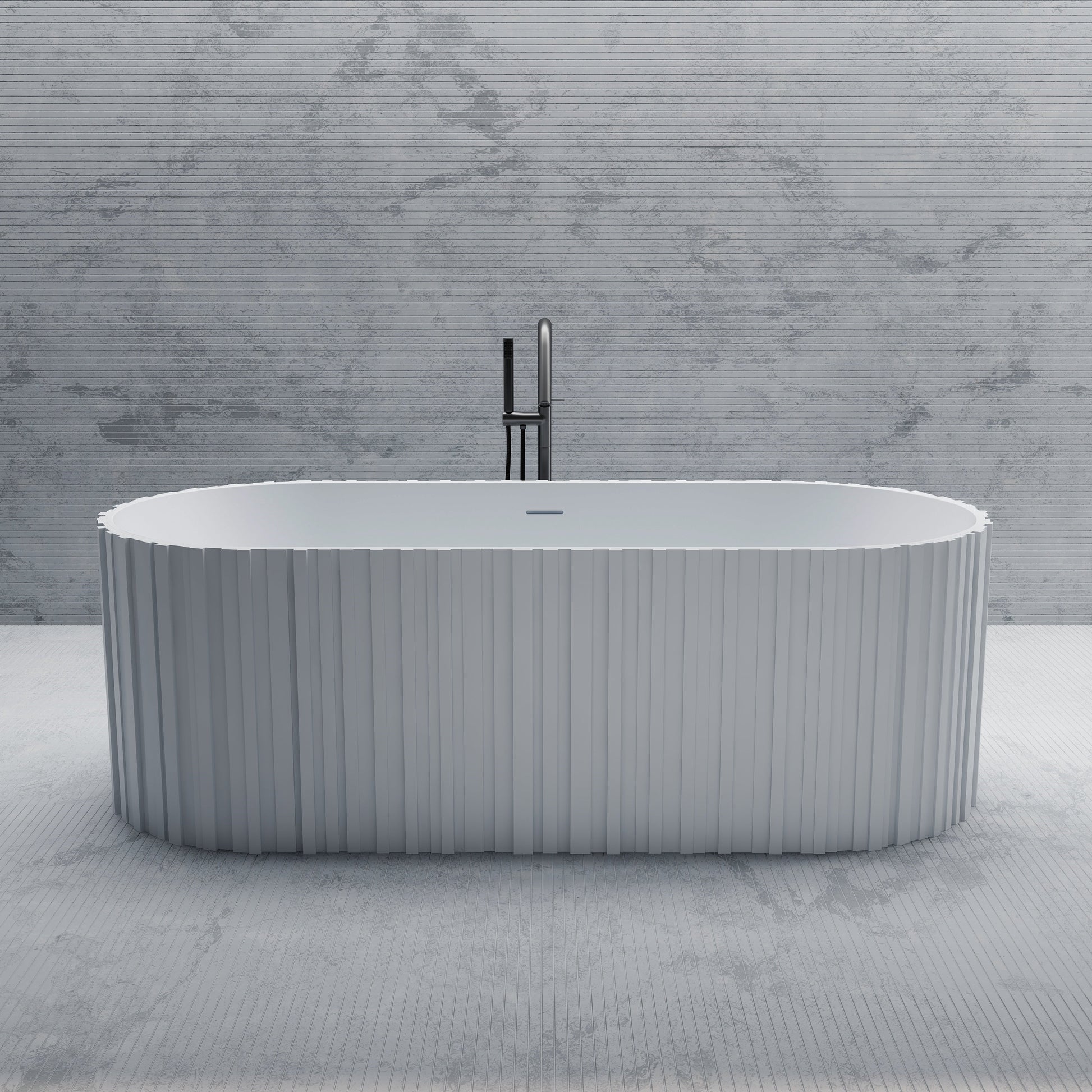 23 Inch MonBlari Solid Surface Pedestal Sink Bathroom Sink MR-Z8851-MW-FrontView