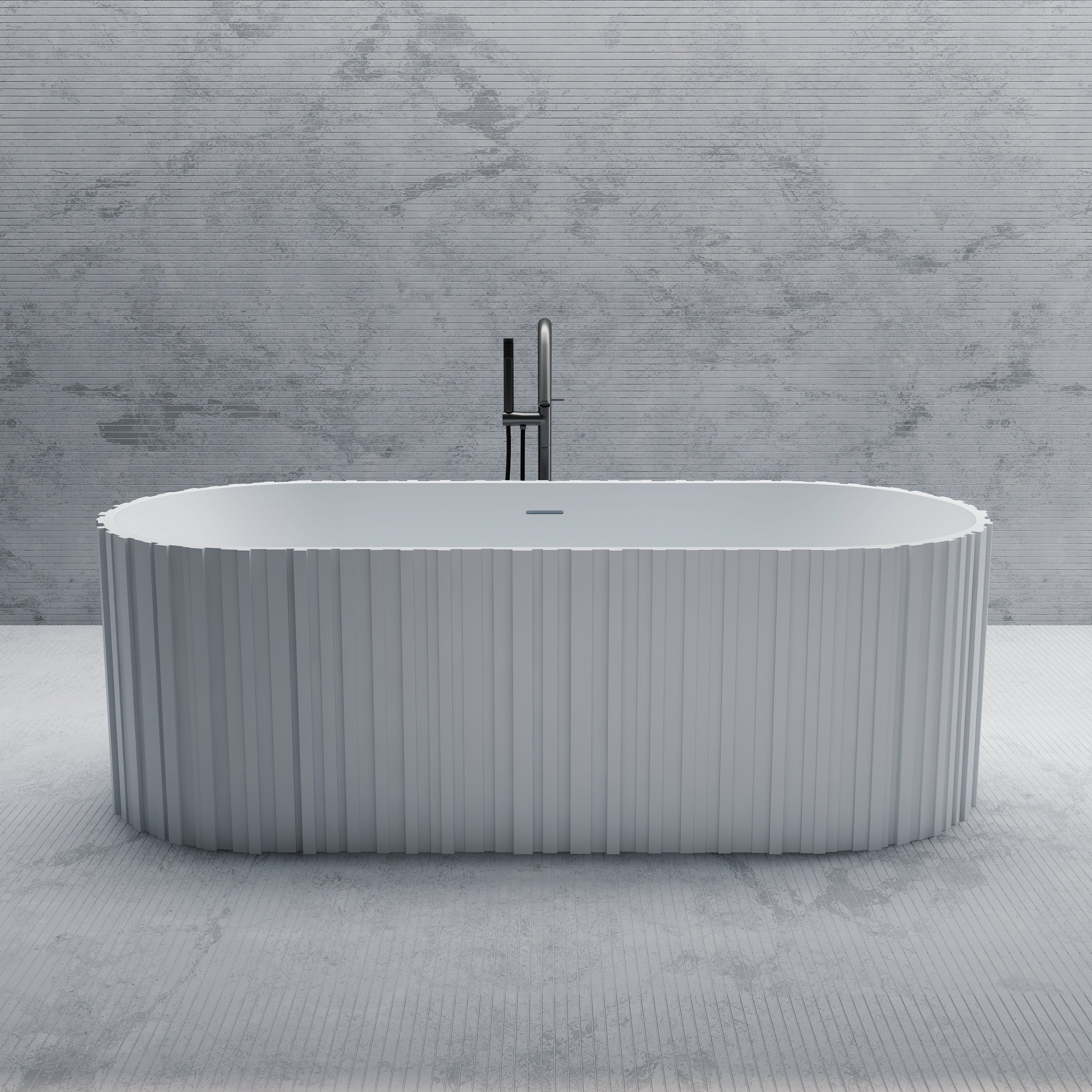 23 Inch MonBlari Solid Surface Pedestal Sink Bathroom Sink MR-Z8851-MW-FrontView