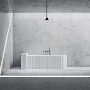 67 Inch MonBlari Solid Surface Back to Wall Bathtub MR-88853-MW MR88853MW-Frontview