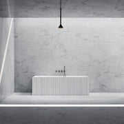 67 Inch MonBlari Solid Surface Back to Wall Bathtub MR-88855-MW MR88855MW-FrontView