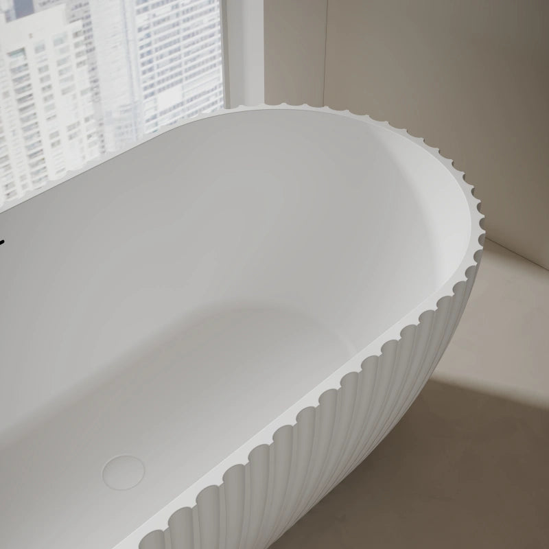 67 Inch MonBlari VENUS Series Wide Bathtub Fluted