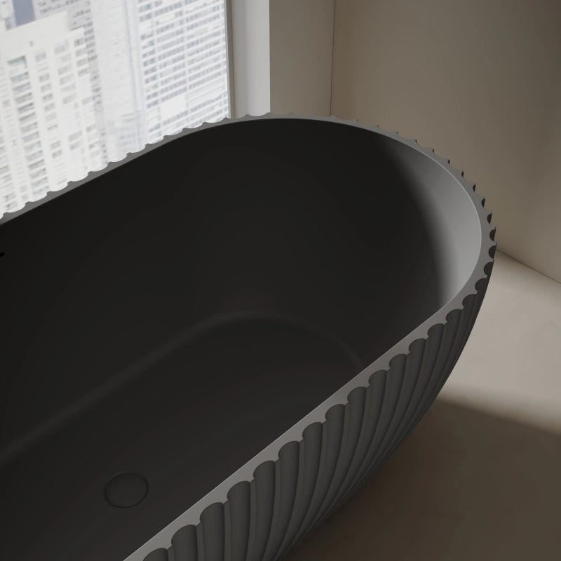 67 Inch MonBlari VENUS Series Wide Bathtub Fluted
