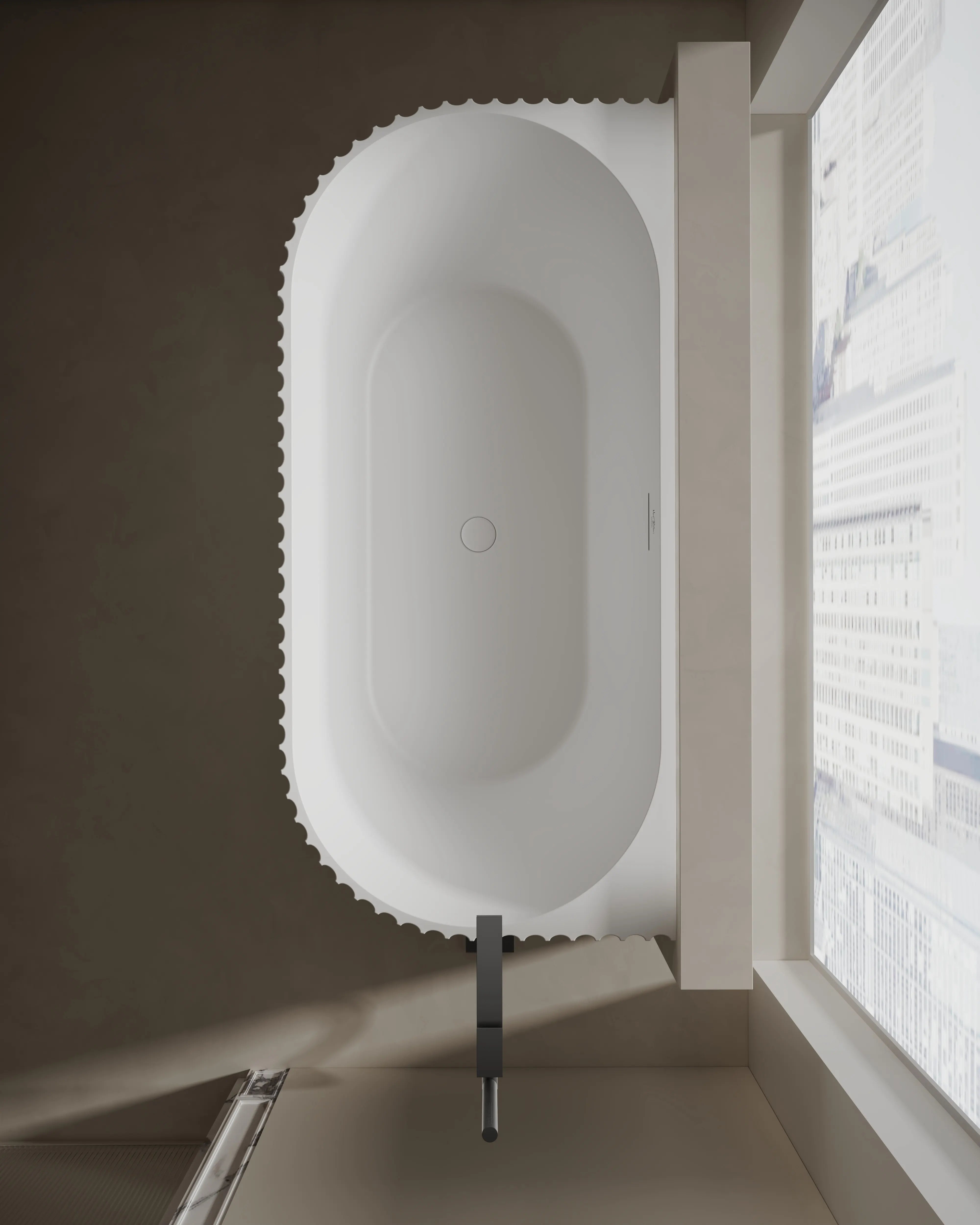 67 Inch MonBlari VENUS Series Wall-Mounted Bathtub