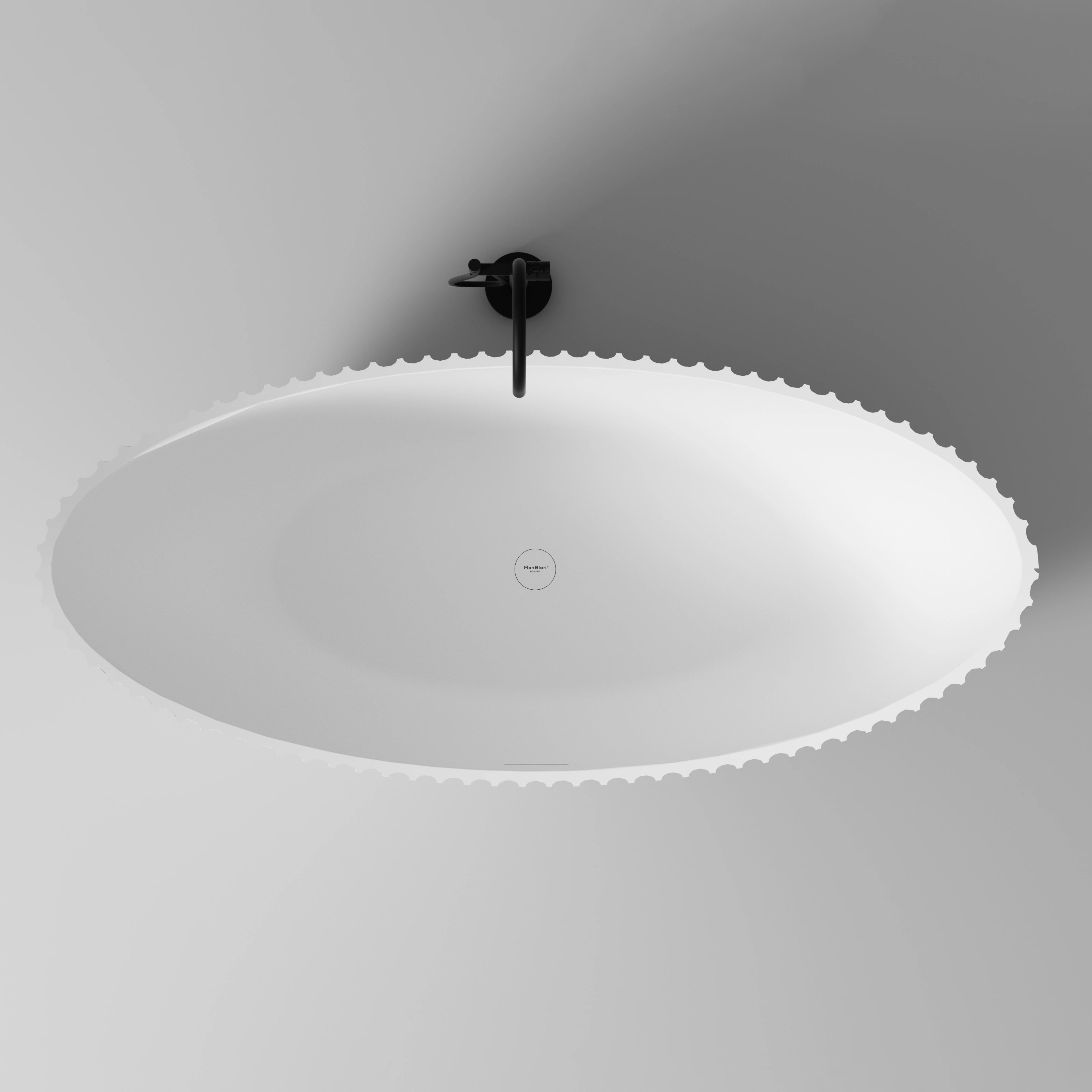 71 Inch MonBlari Venus Series Solid Surface Freestanding BathtubMR88878MW