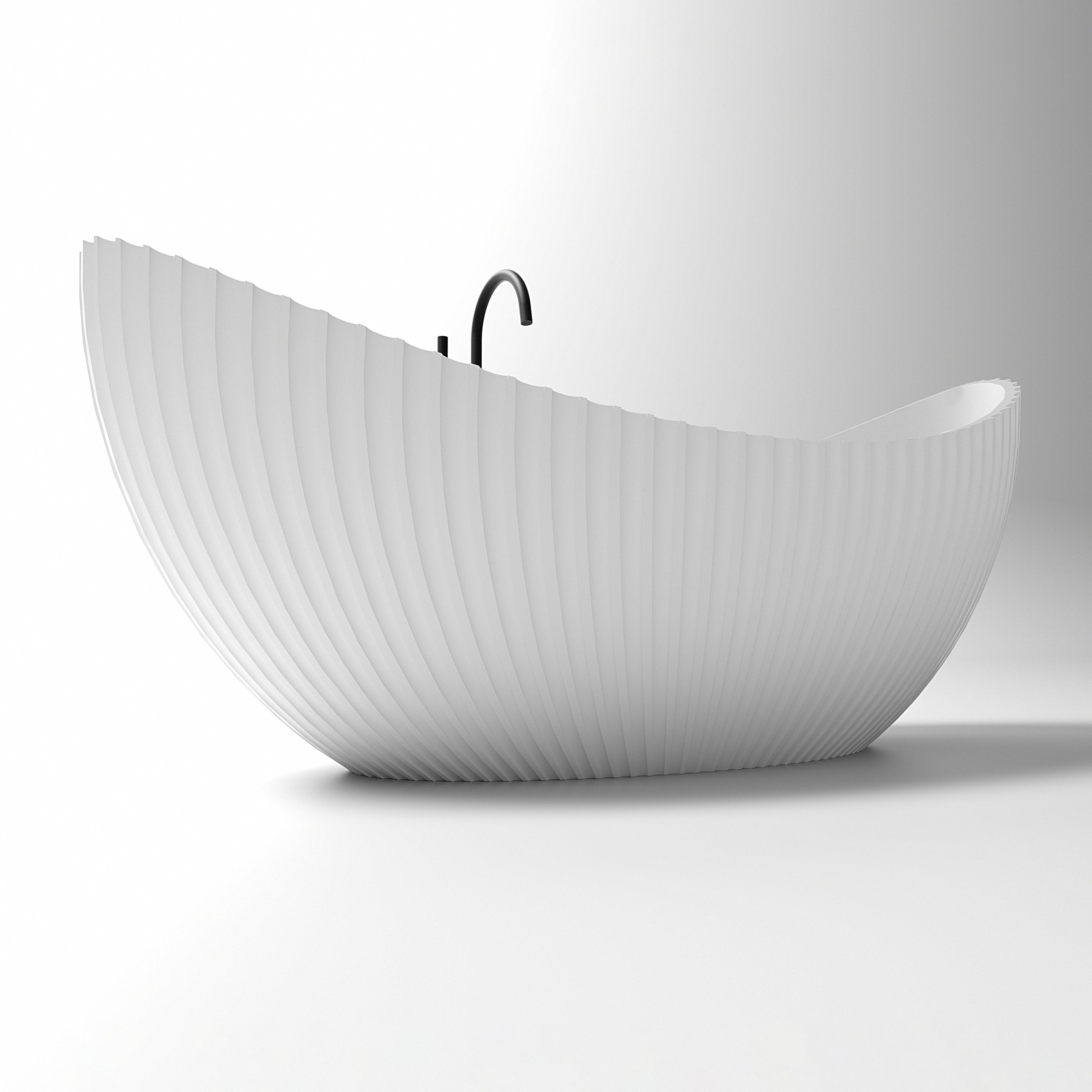 71 Inch MonBlari Venus Series Solid Surface Freestanding BathtubMR88878MW