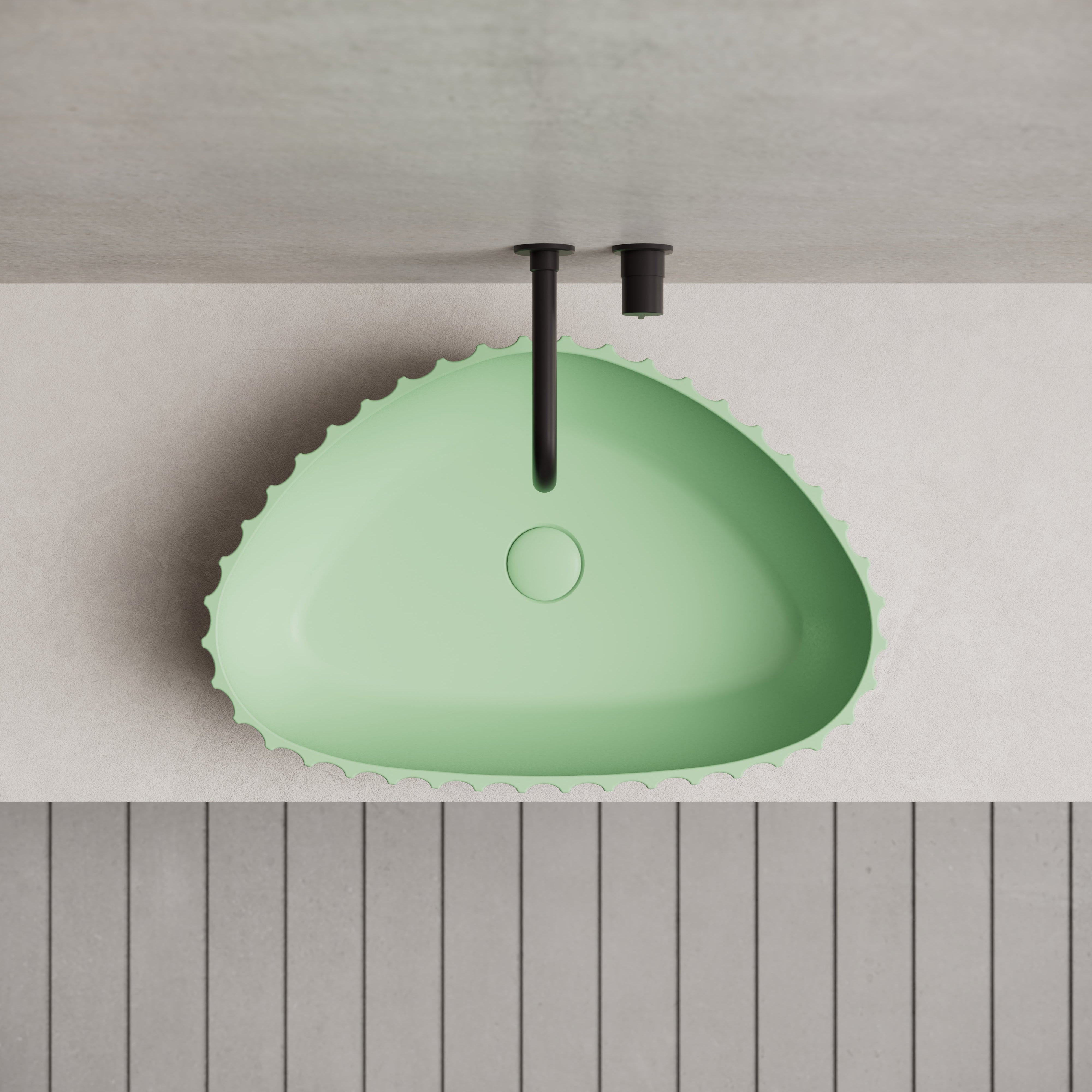 23.6 Inch MonBlari Solid Surface Vessel Bowl Sink Bathroom Sink MR-A8870-TopView