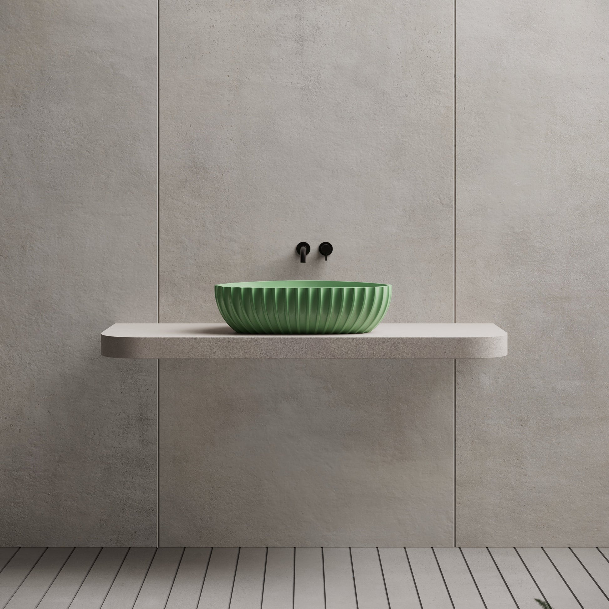 23.6 Inch MonBlari Solid Surface Vessel Bowl Sink Bathroom Sink MR-A8870-FrontView