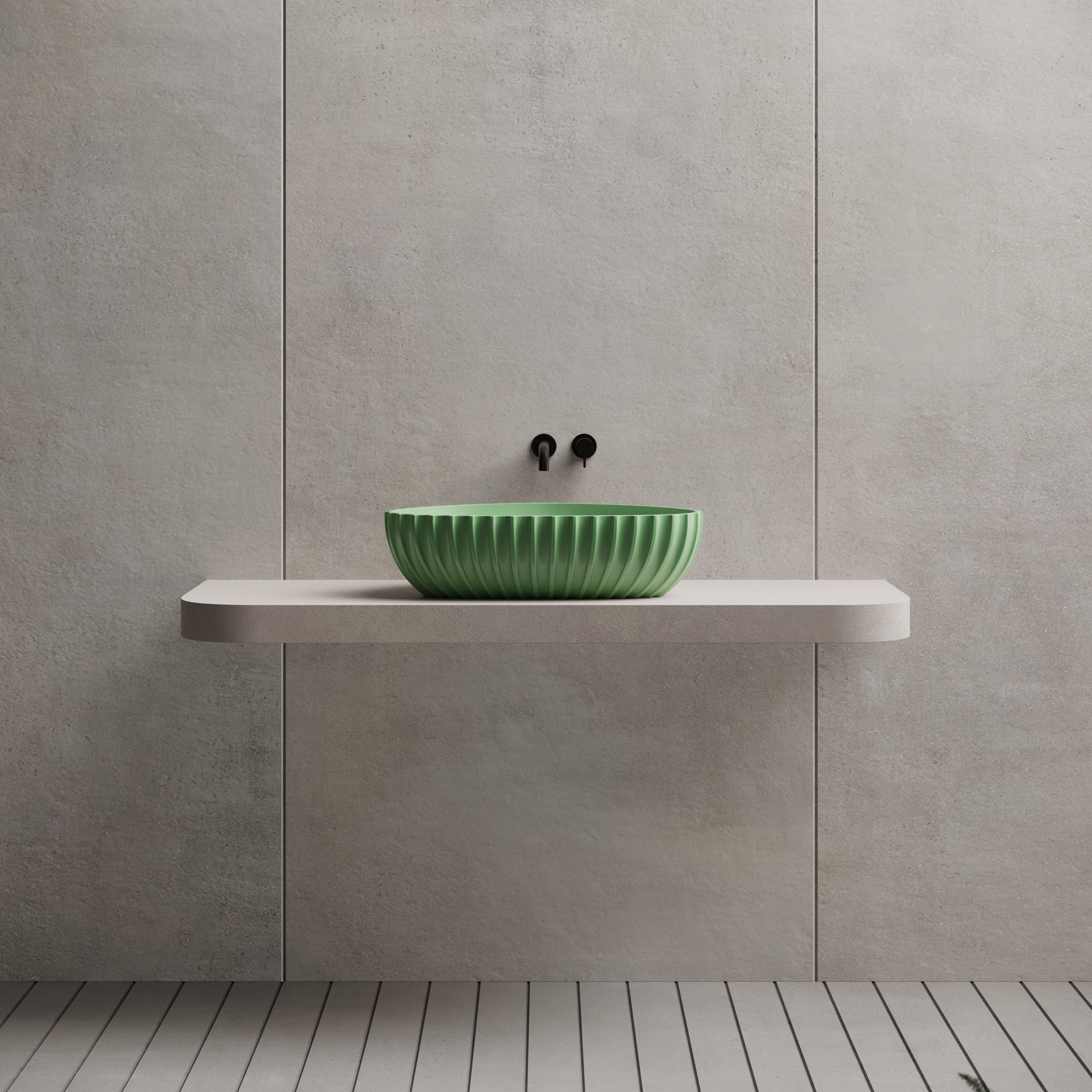 23.6 Inch MonBlari Solid Surface Vessel Bowl Sink Bathroom Sink MR-A8870-FrontView