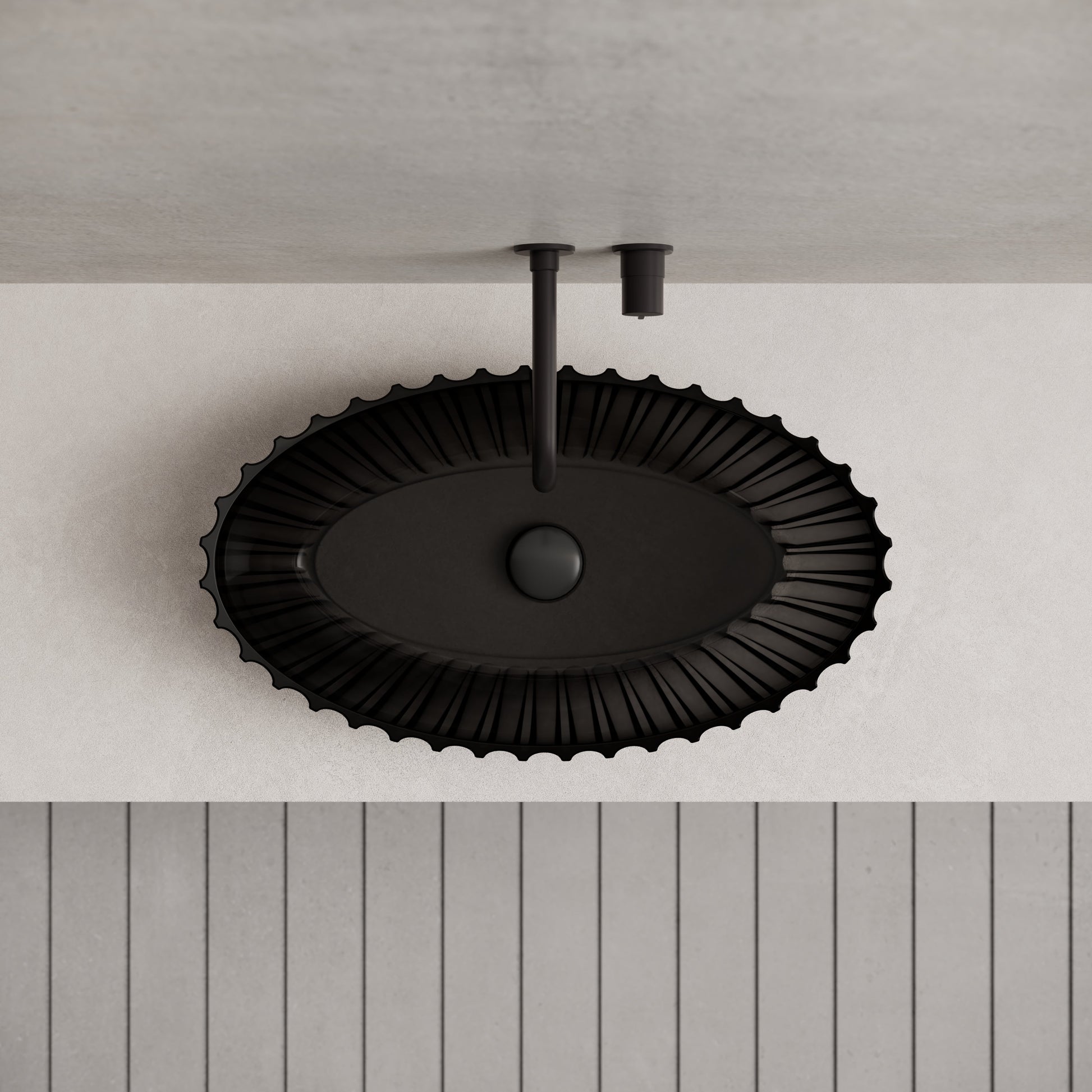 23.6 Inch MonBlari Resin Vessel Bowl Sink Bathroom Sink MR-A8878T-CT01-TopView