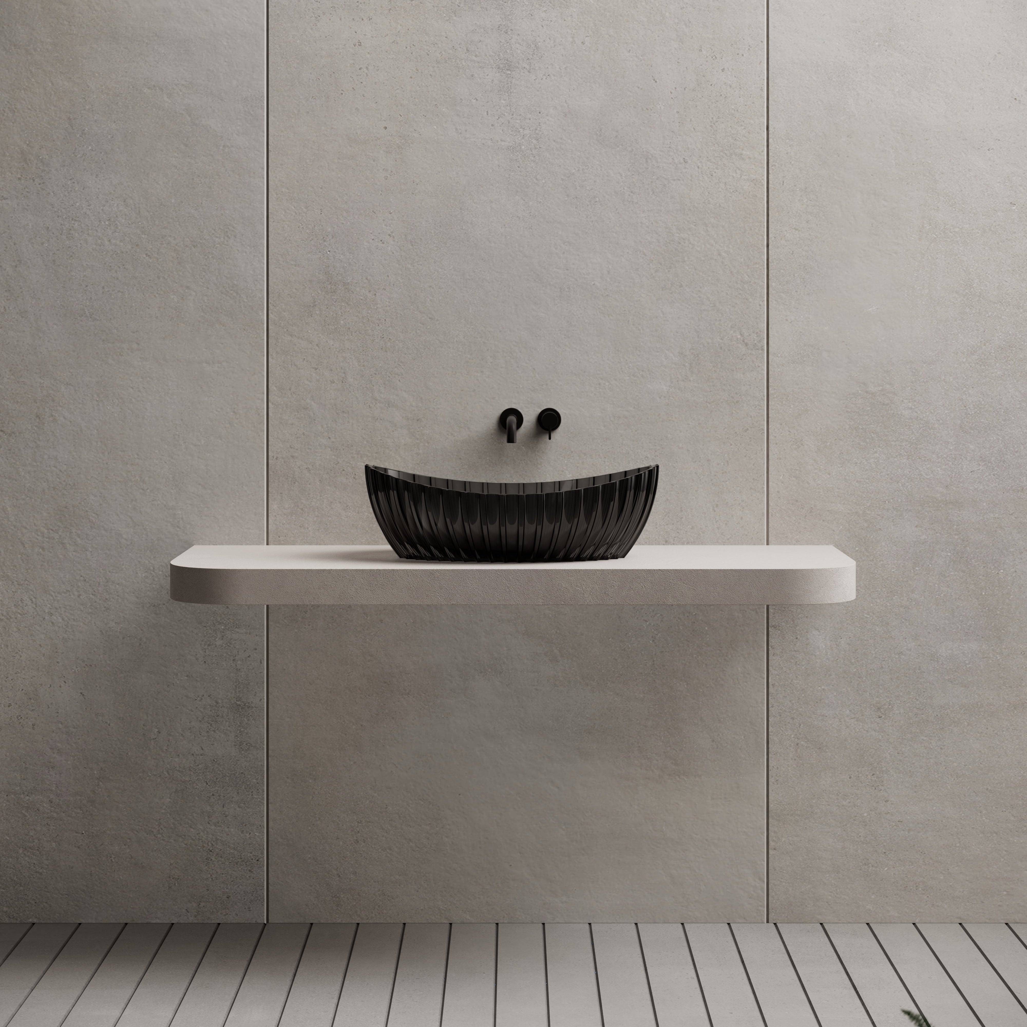 23.6 Inch MonBlari Resin Vessel Bowl Sink Bathroom Sink MR-A8878T-CT01-FronView