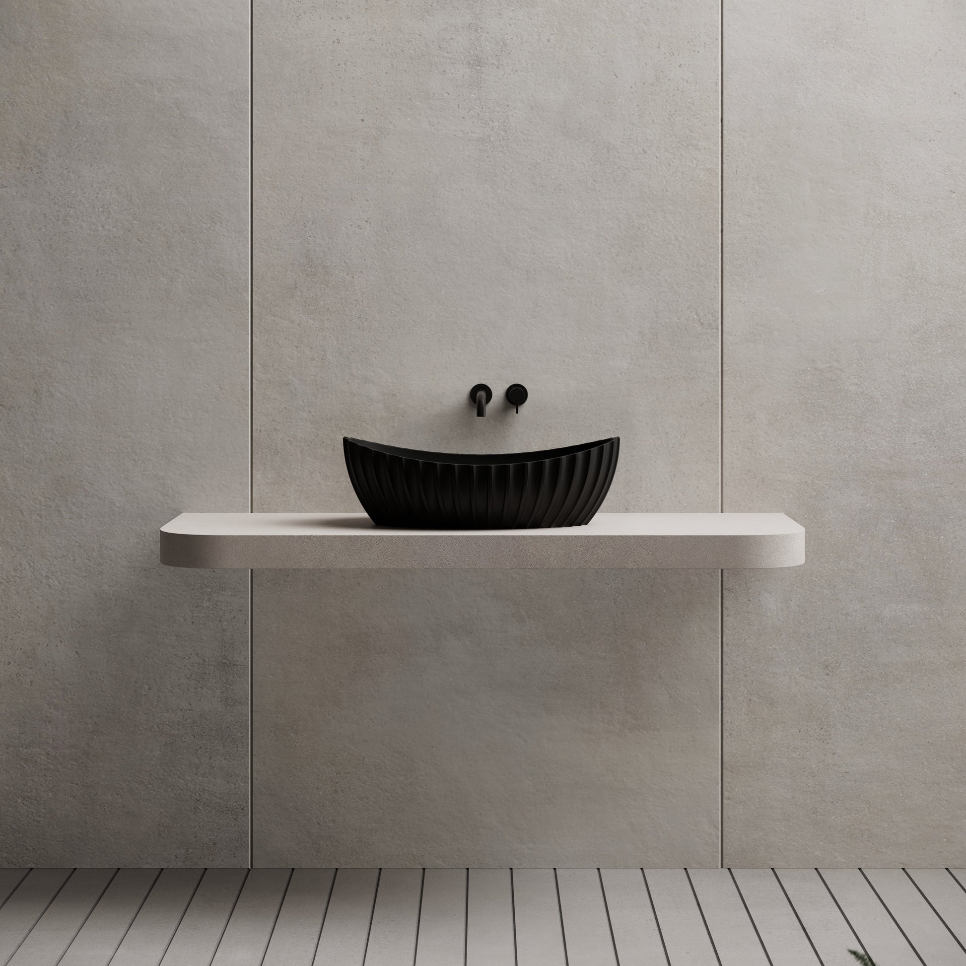 23.6 Inch MonBlari Solid Surface Vessel Bowl Sink Bathroom Sink MR-A8878-FrontView