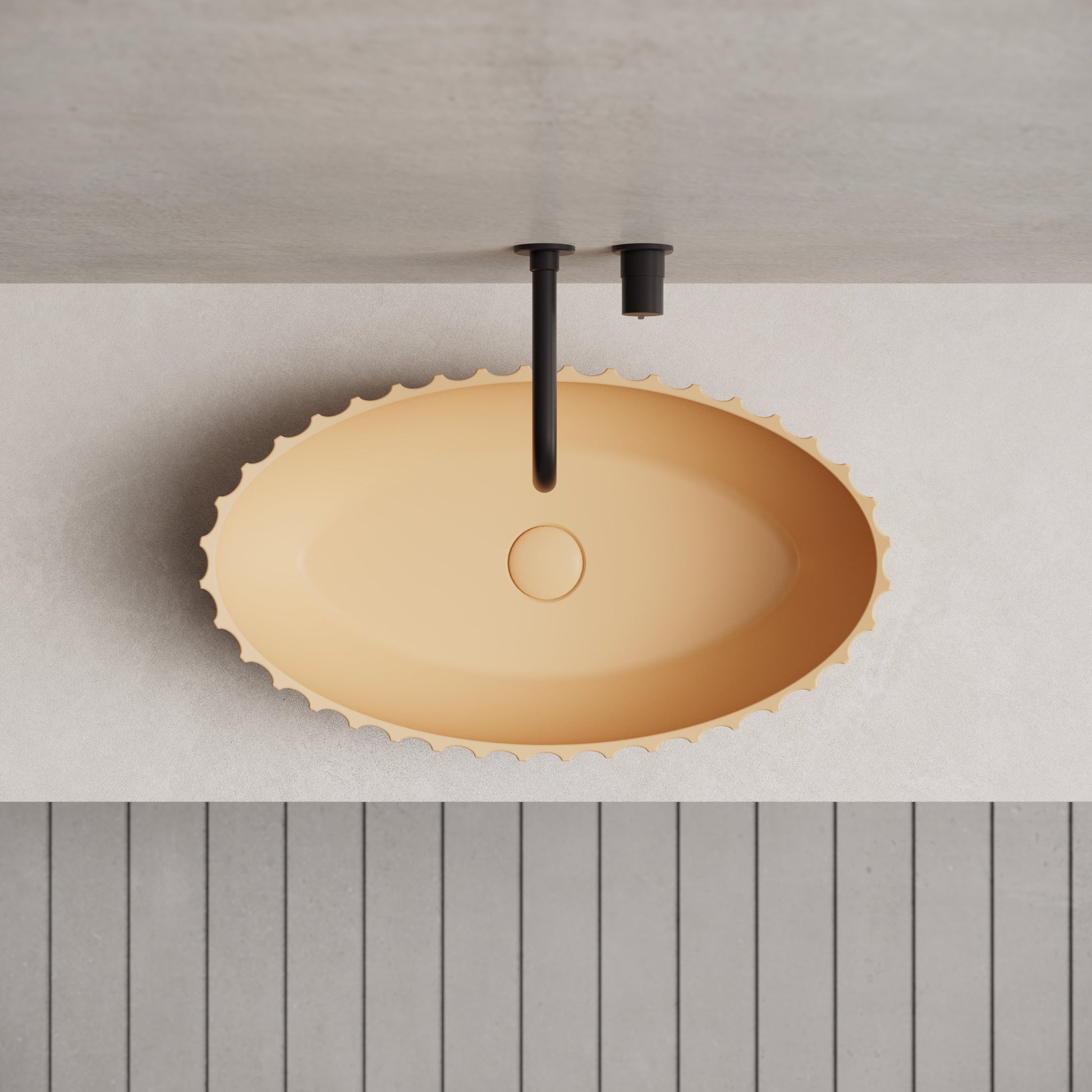 23.6 Inch MonBlari Solid Surface Vessel Bowl Sink Bathroom Sink MR-A8878-Top View