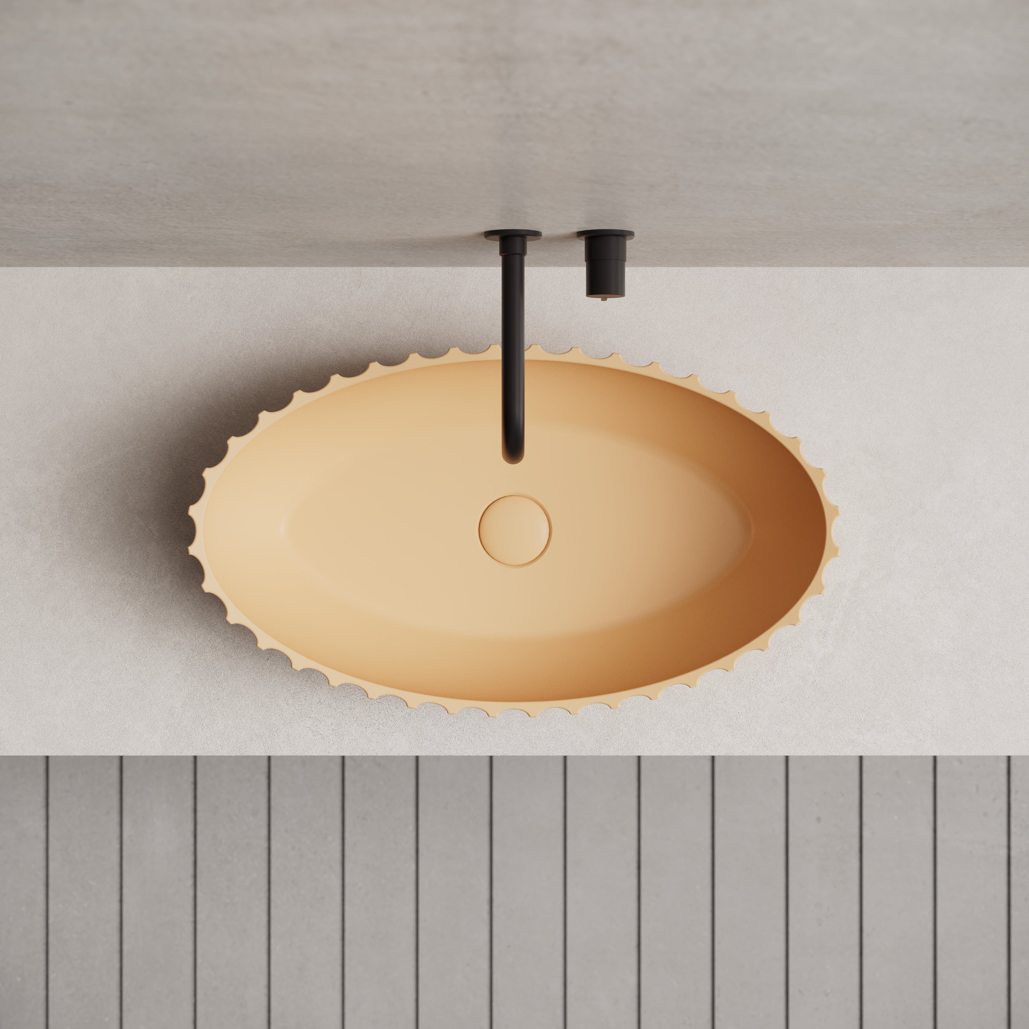 23.6 Inch MonBlari Solid Surface Vessel Bowl Sink Bathroom Sink MR-A8878-Top View