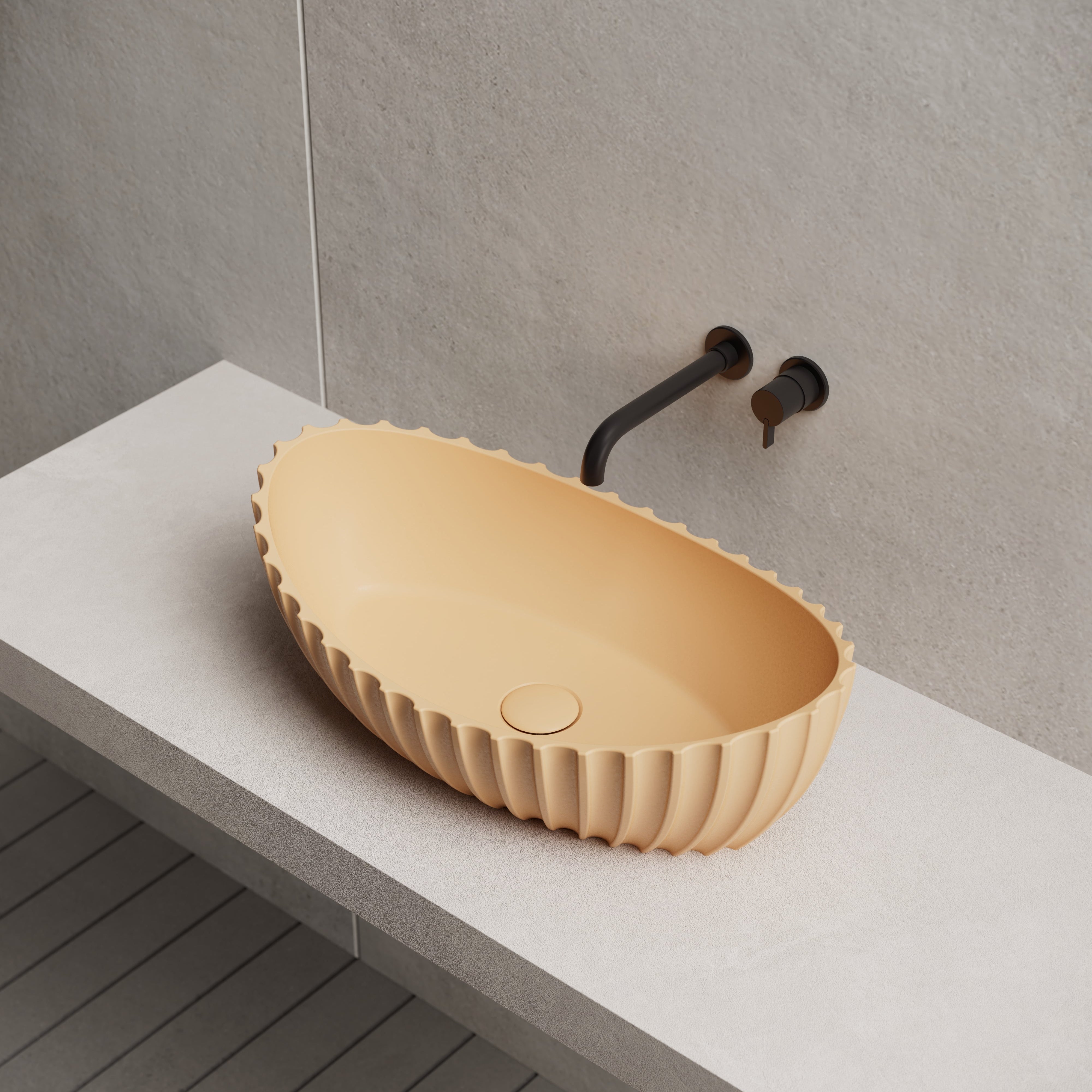 23.6 Inch MonBlari Solid Surface Vessel Bowl Sink Bathroom Sink MR-A8878-RightTop