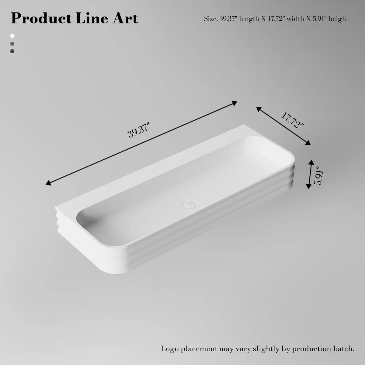 31.5-47.2 Inch MonBlari Solid Surface Vessel Wall Mount Bathroom Sink