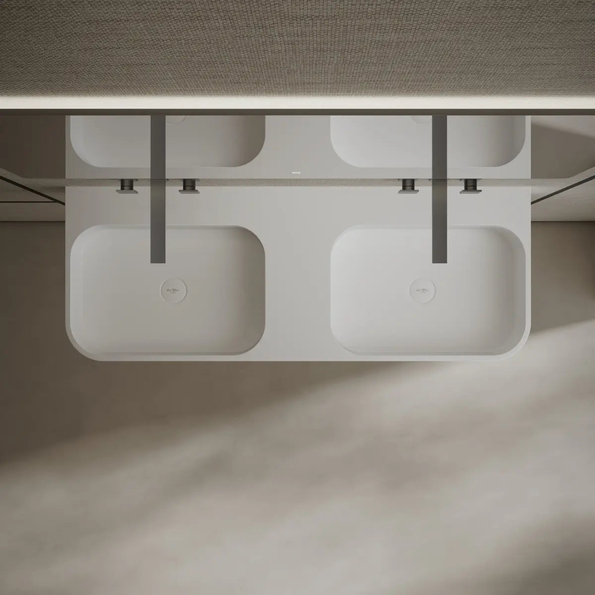 47.2 Inch MonBlari Solid Surface Wall Mount Bathroom Sink