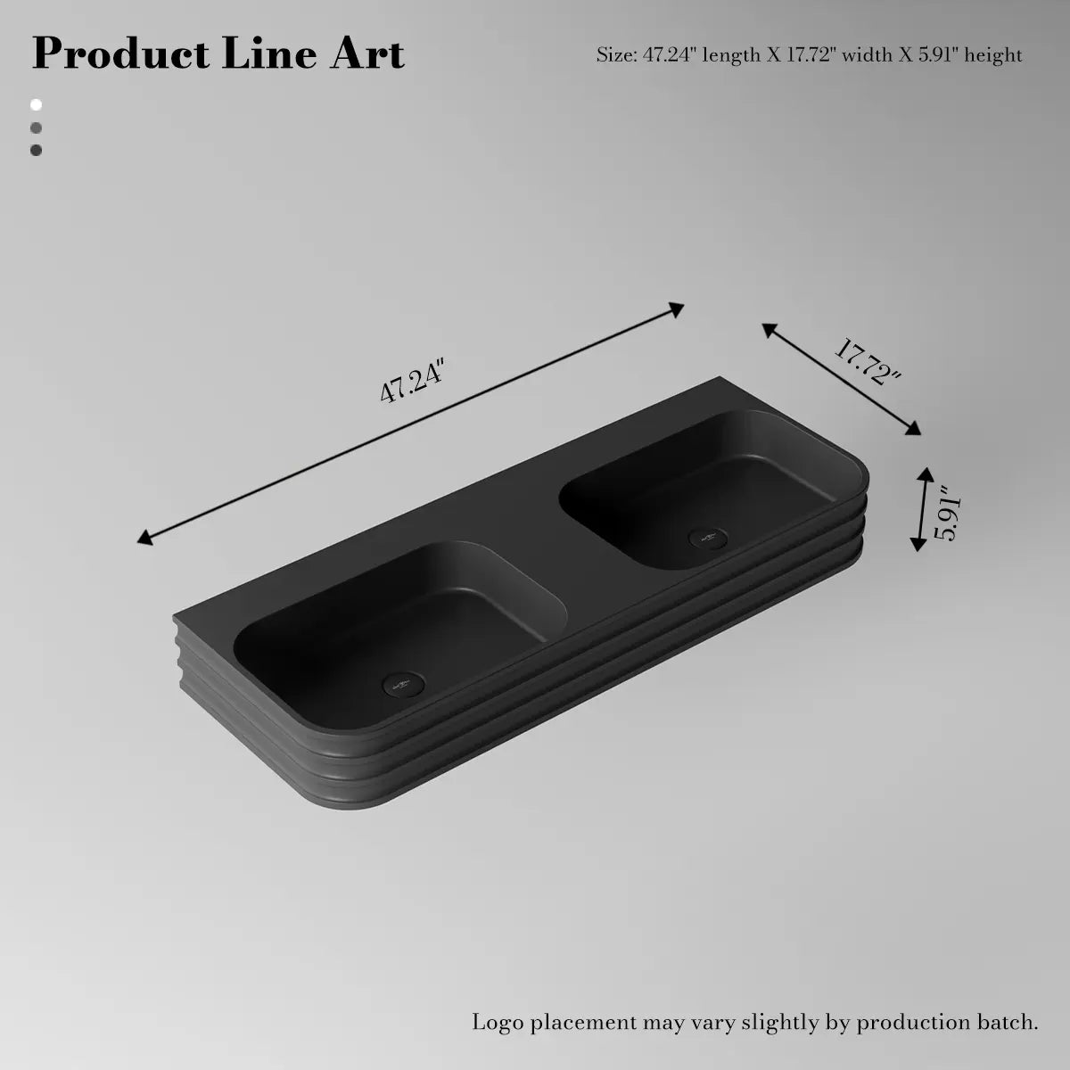47.2 Inch MonBlari Solid Surface Wall Mount Bathroom Sink