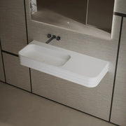 31.5-47.2 Inch MonBlari Solid Surface Wall Mount Vessel Sink Bathroom Sink