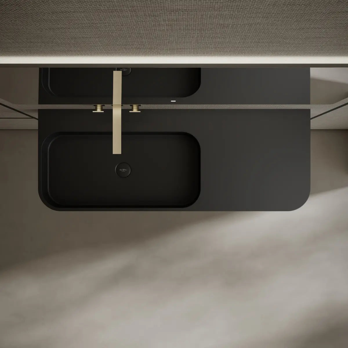 31.5-47.2 Inch MonBlari Solid Surface Wall Mount Vessel Sink Bathroom Sink
