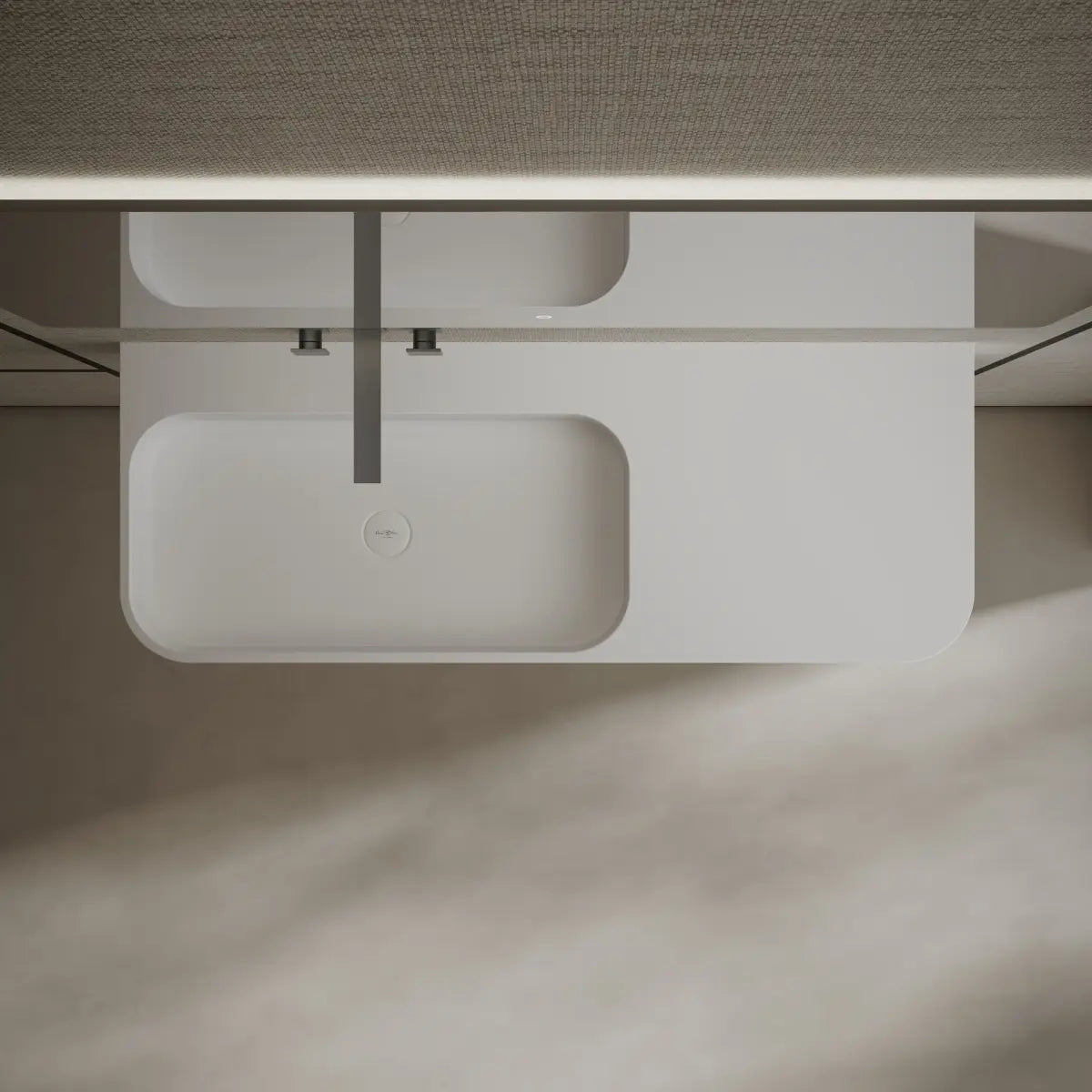 31.5-47.2 Inch MonBlari Solid Surface Wall Mount Vessel Sink Bathroom Sink