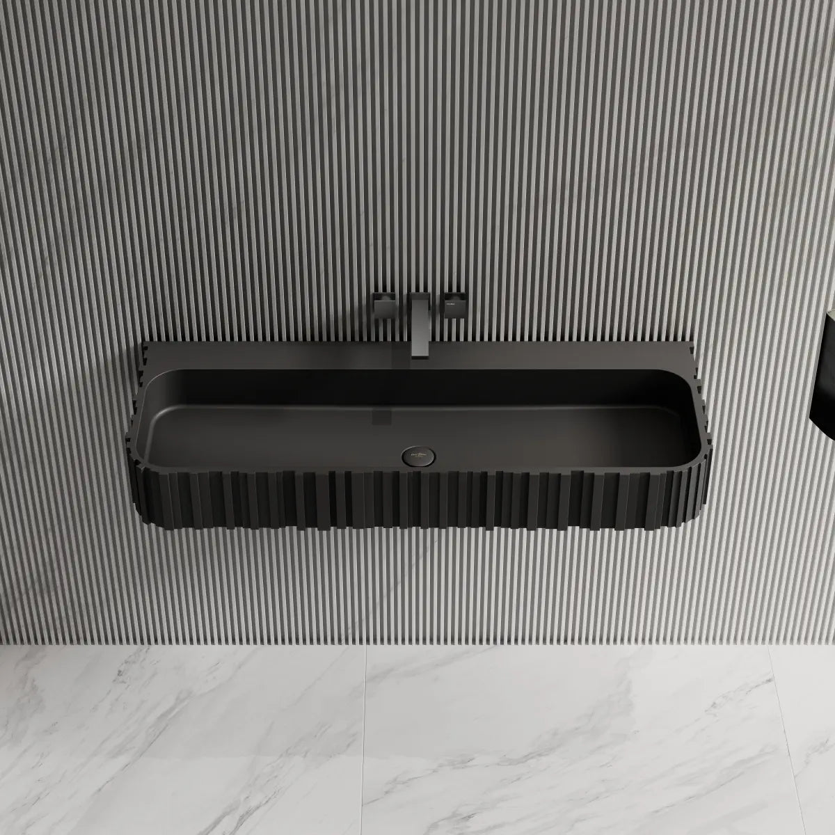 31.5 Inch MonBlari Solid Surface Vessel Sink Bathroom Wall Mount Sink