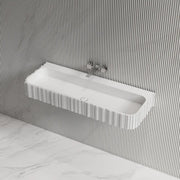 31.5 Inch MonBlari Solid Surface Vessel Sink Bathroom Wall Mount Sink