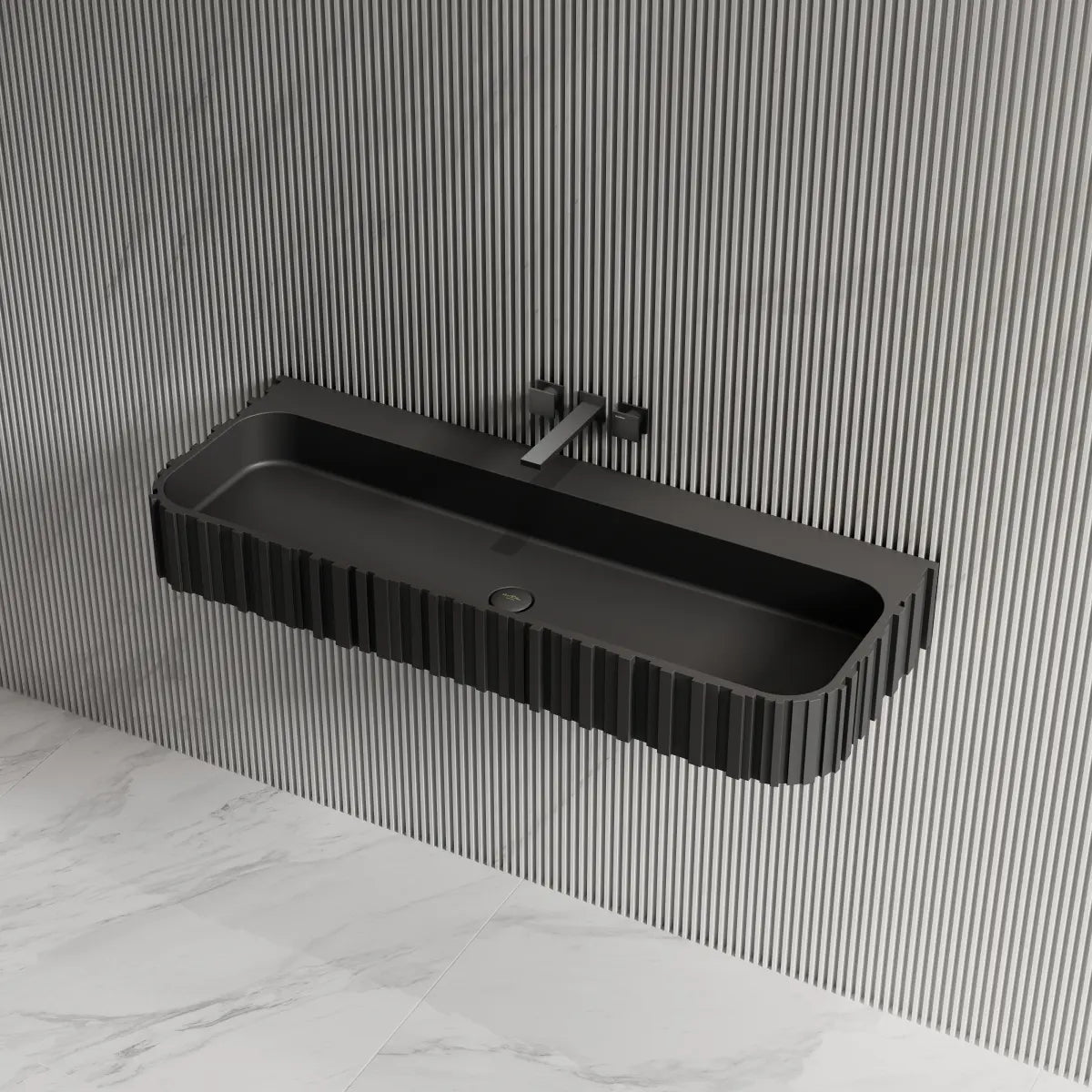 31.5 Inch MonBlari Solid Surface Vessel Sink Bathroom Wall Mount Sink
