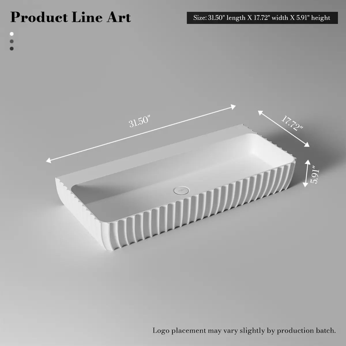 31.5-47.2 Inch MonBlari Solid Surface Vessel Wall Mount Sink for Bathroom