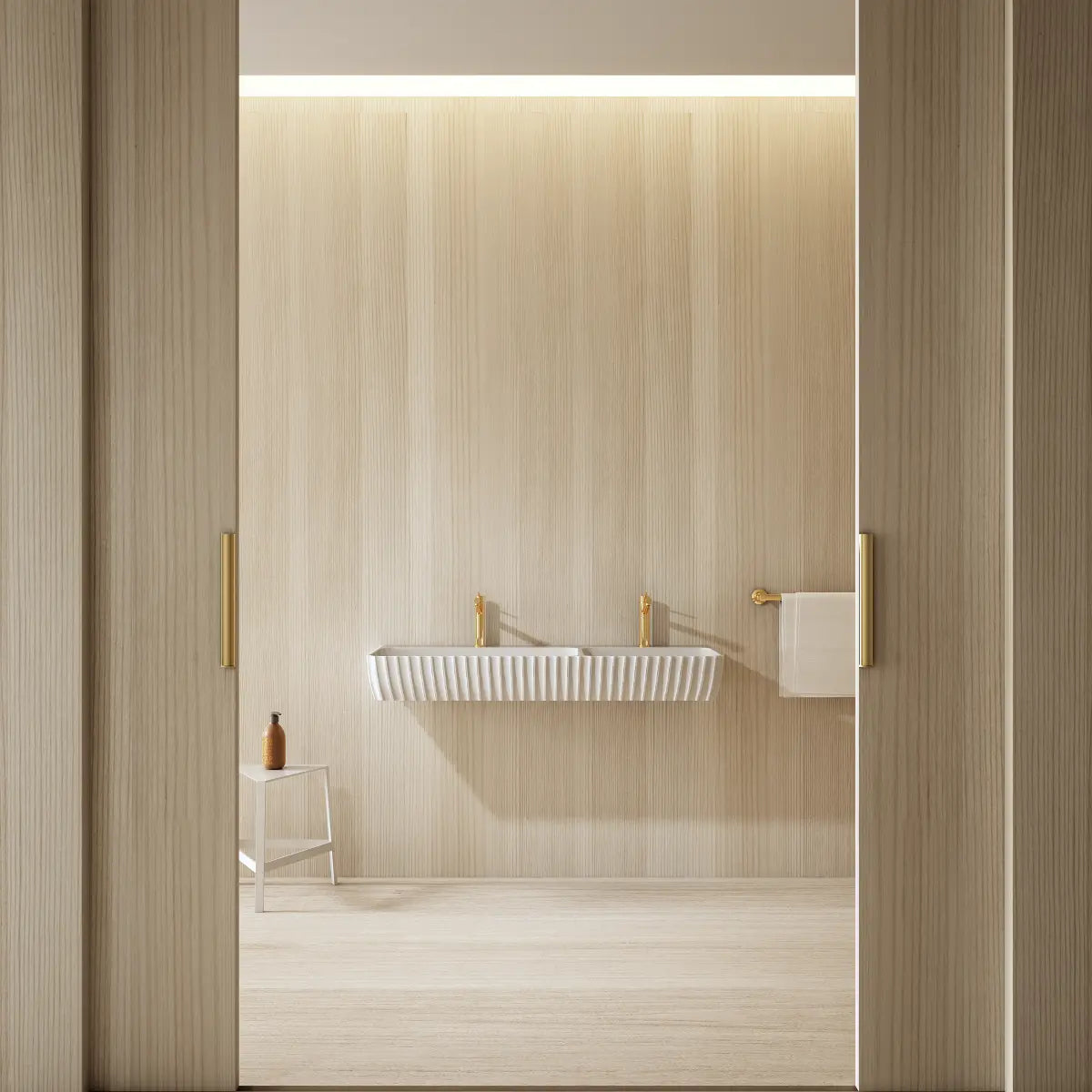 47.2 Inch MonBlari Solid Surface Wall Mount Bathroom Sink