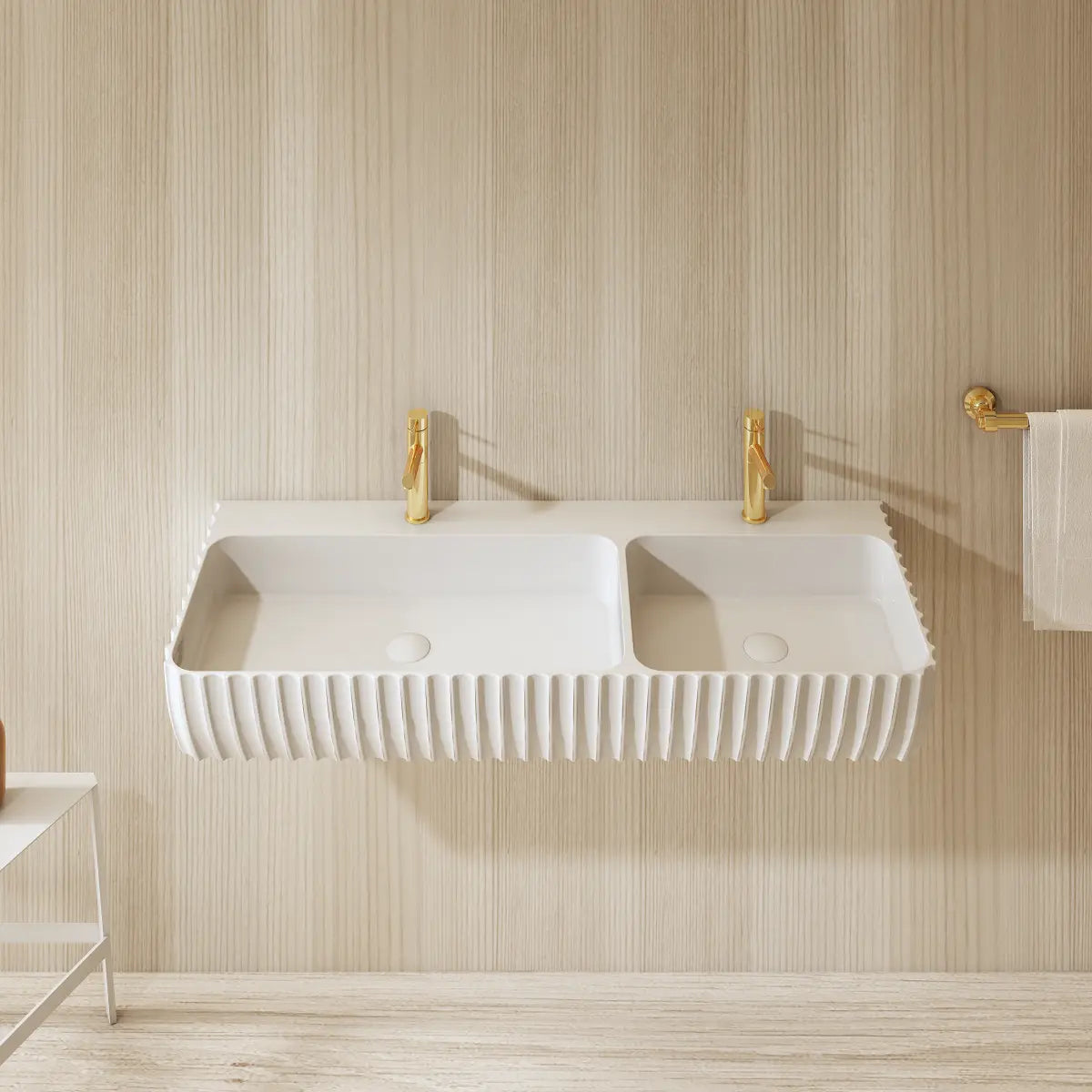 47.2 Inch MonBlari Solid Surface Wall Mount Bathroom Sink