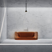 67 Inch MonBlari Resin Back to Wall Bathtub MR-T88856-RG-FrontView